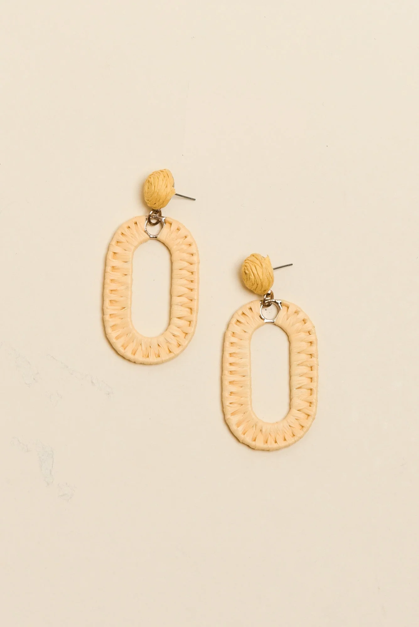 Abeni Yellow Straw Drop Earrings