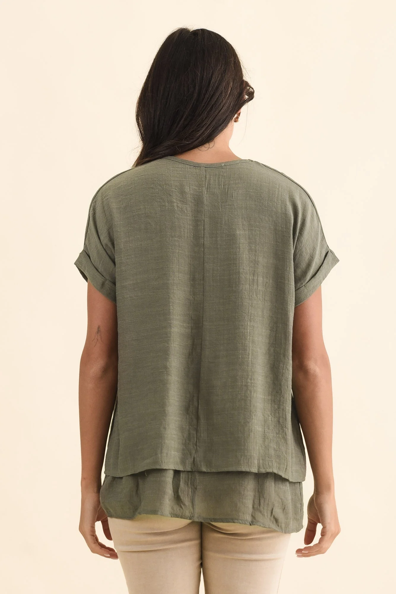 Abilene Khaki Button Top - Image 5