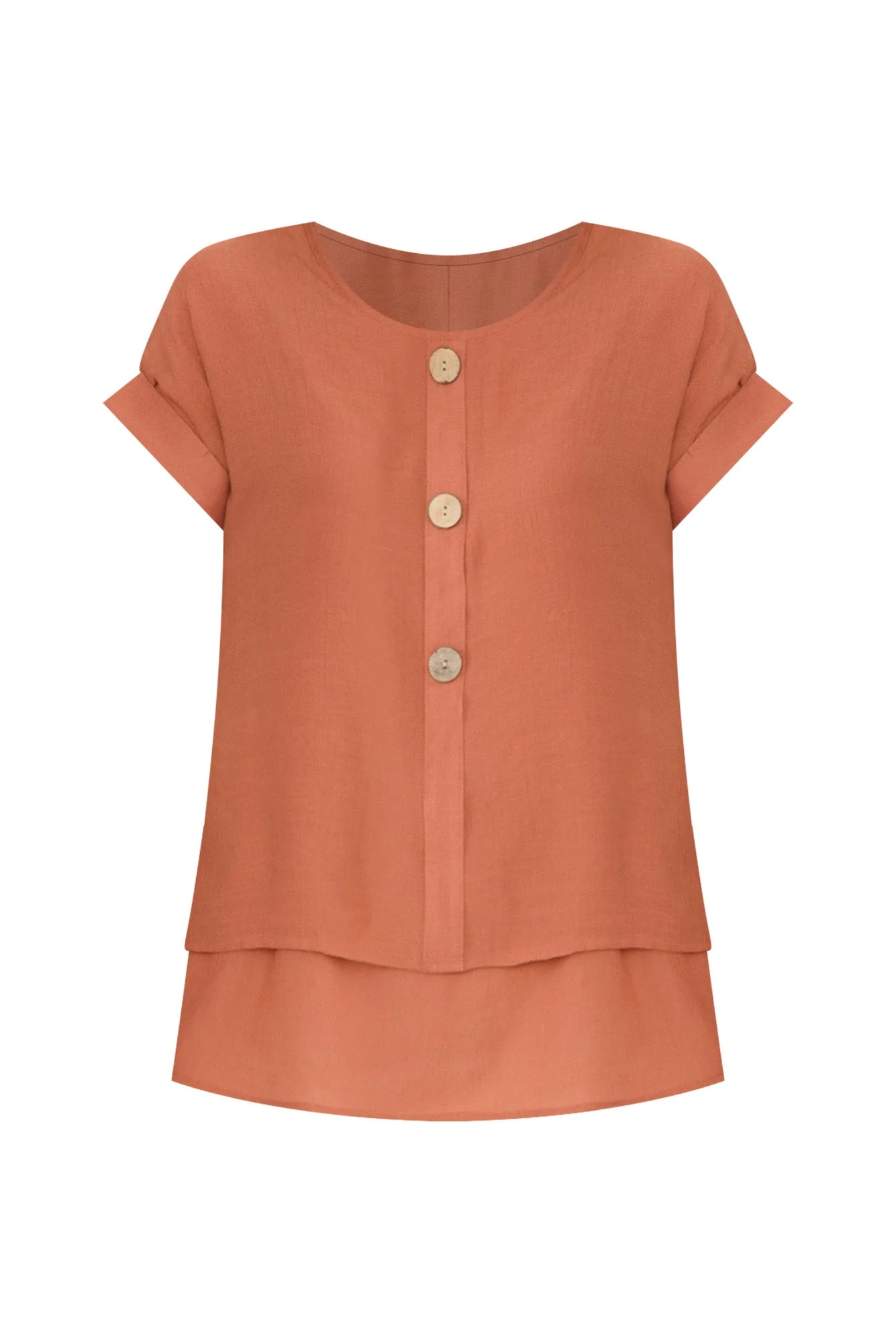 Abilene Rust Button Top - Image 3
