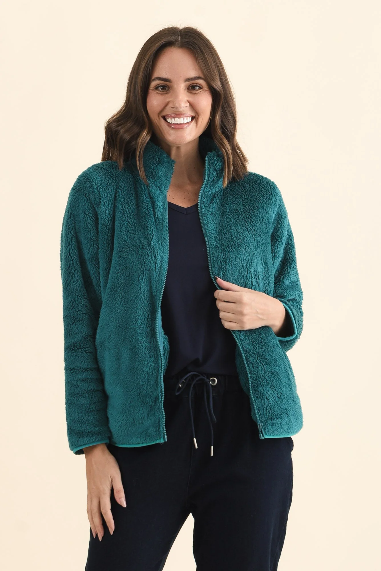 Ackerley Blue Faux Fur Jacket