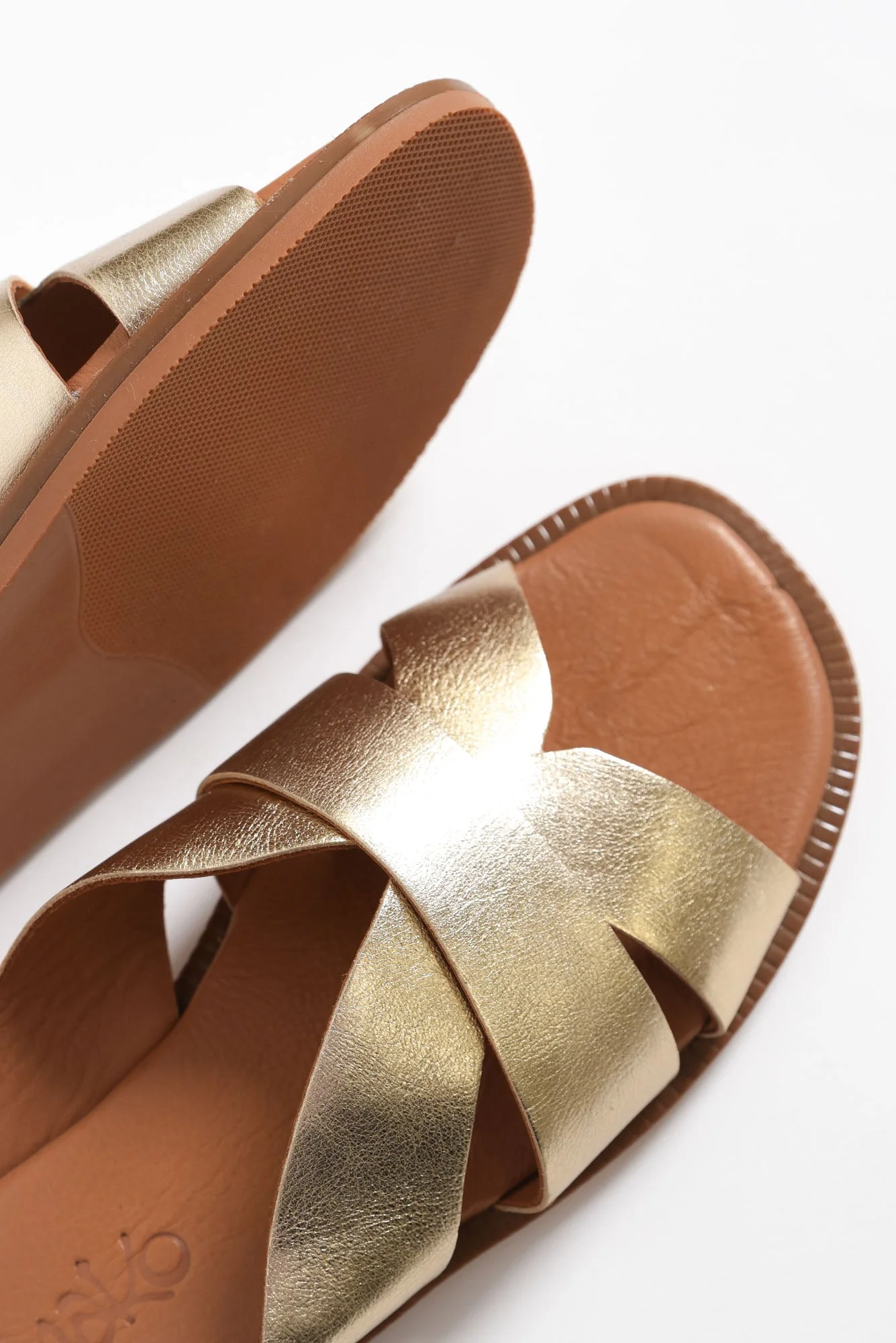 Adelaide Gold Leather Slide - Image 3