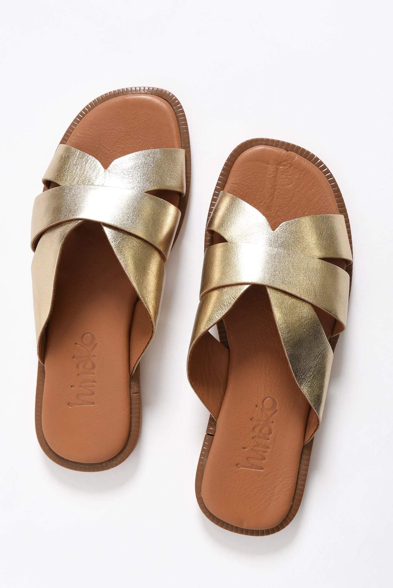 Adelaide Gold Leather Slide - Image 4