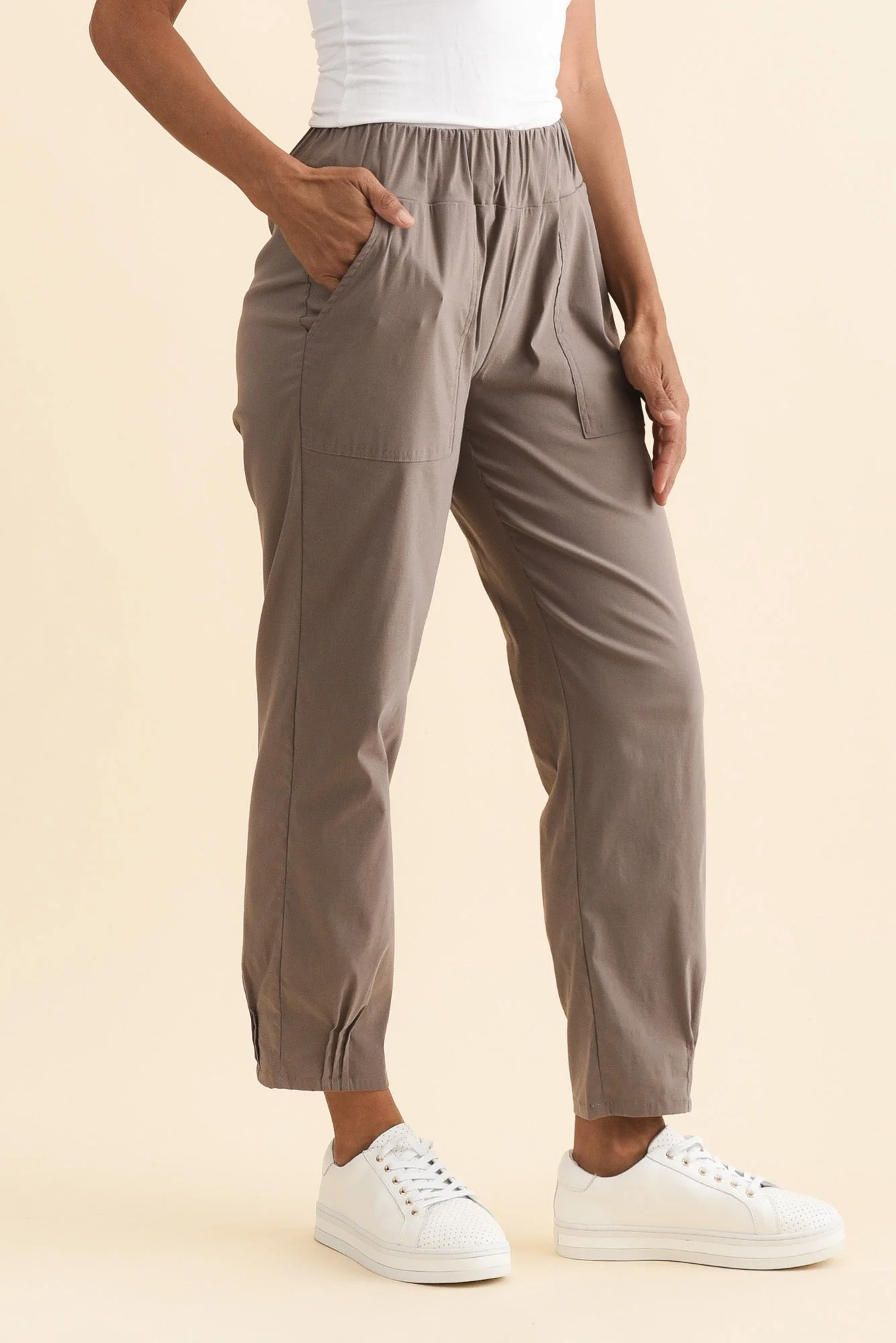 Air-Lite Taupe Stretch Pocket Pants - Image 4