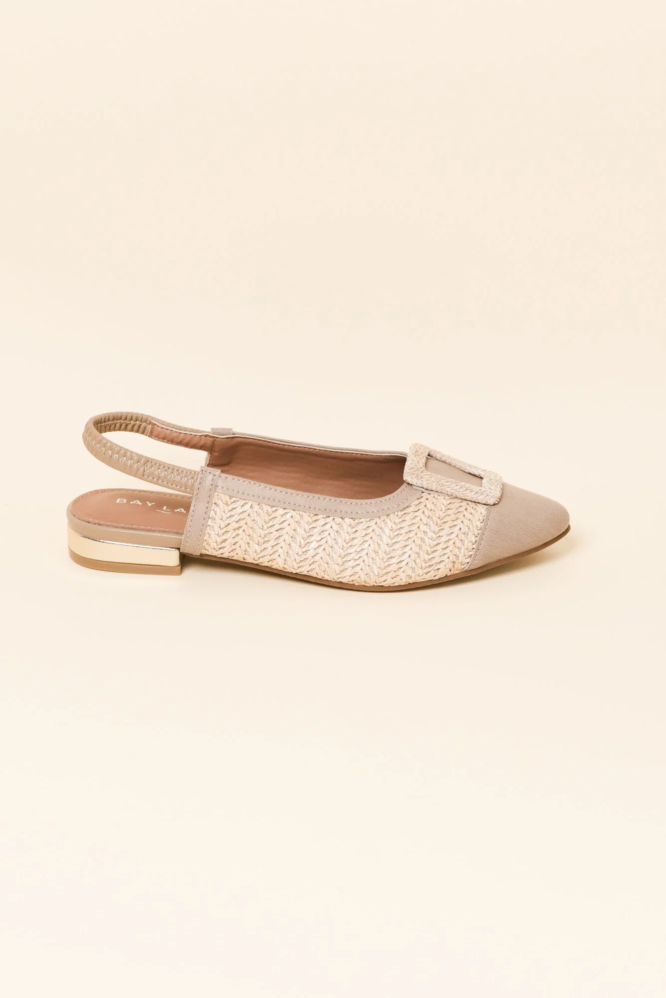 Alcatraz Beige Leather Slingback Mule