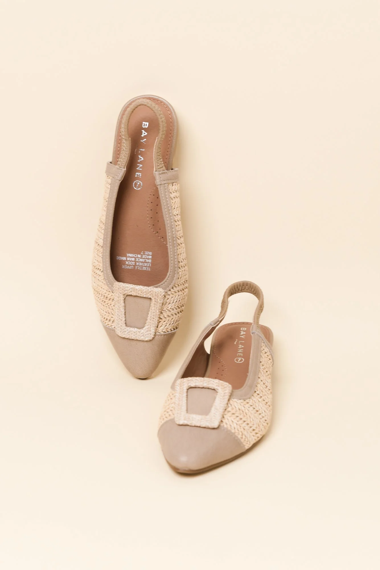Alcatraz Beige Leather Slingback Mule - Image 3