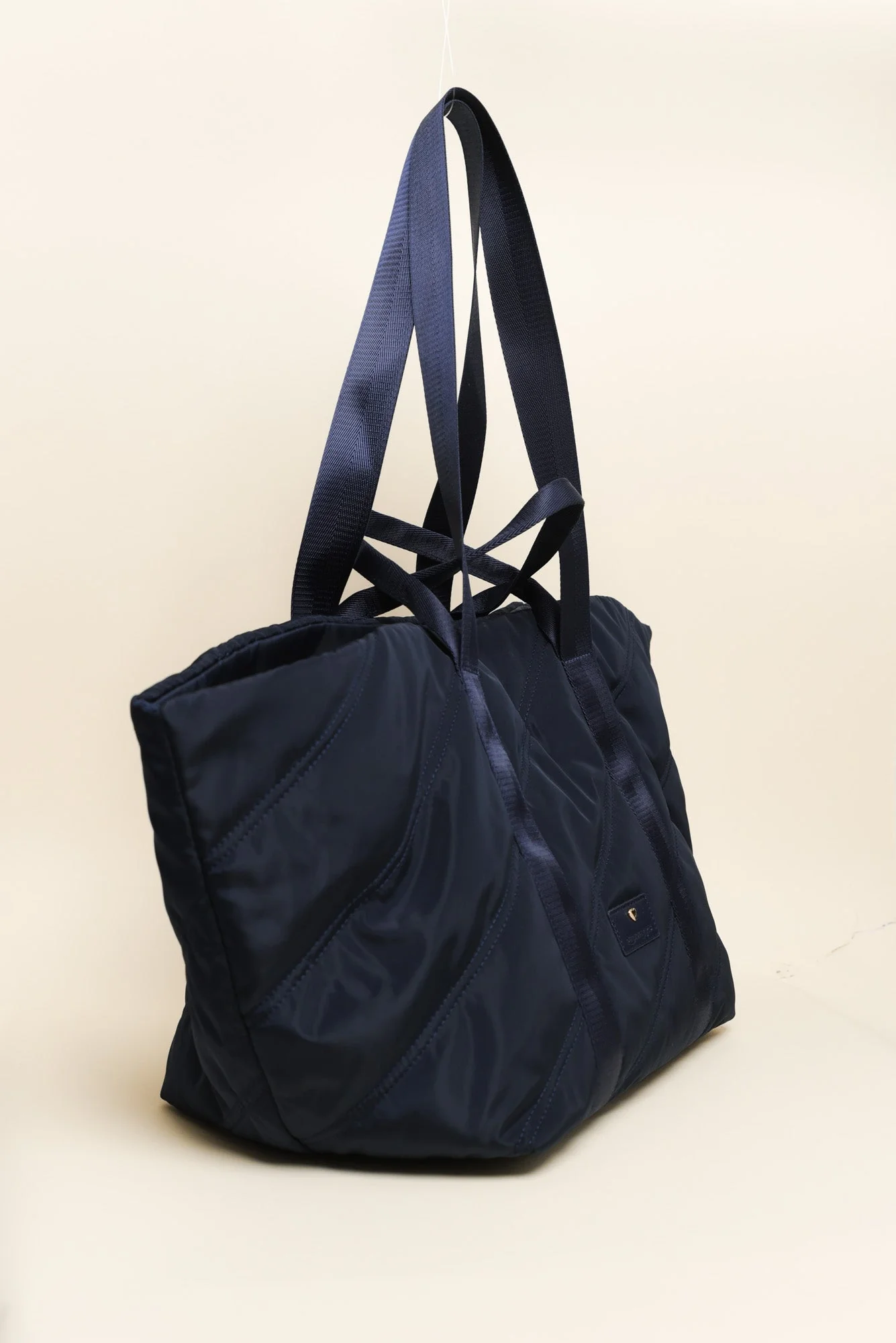 Aleana Navy Quilted Tote Bag - Image 2