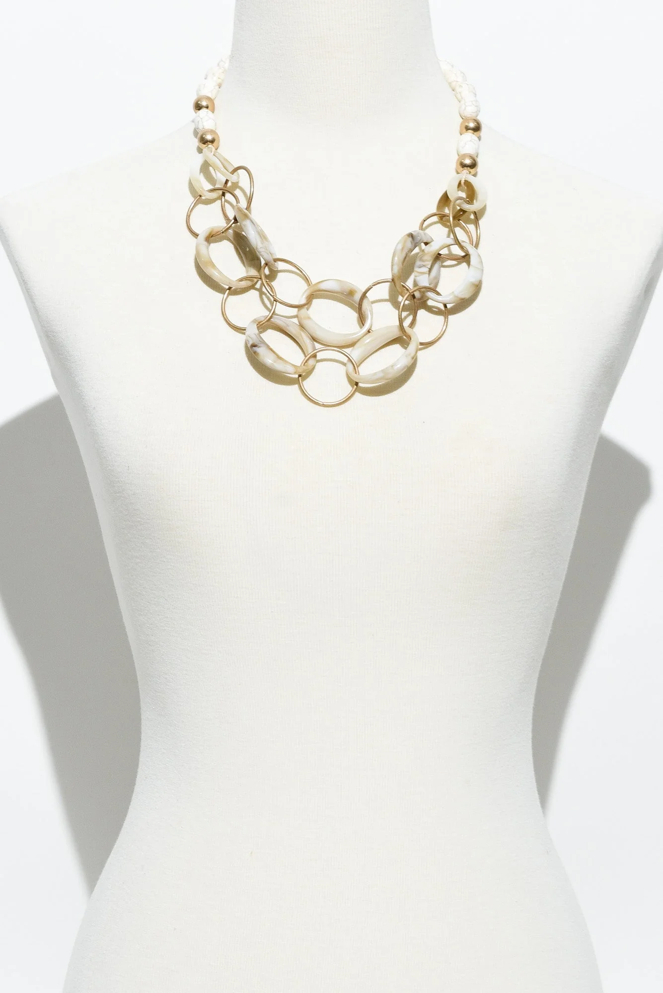 Allyson Natural Beaded Layered Necklace - Image 2