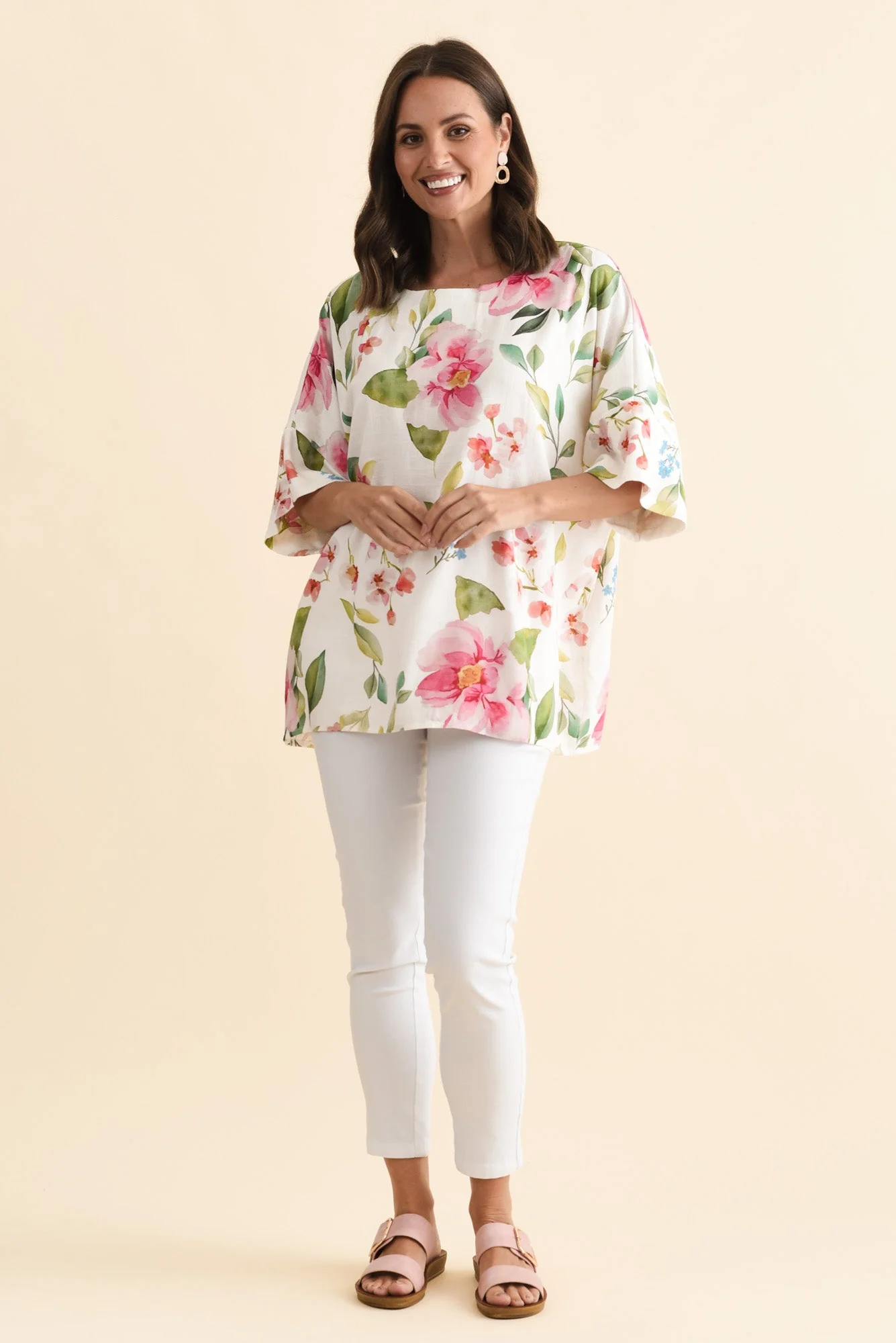 Alton White Blossom Linen Cotton Top - Image 6