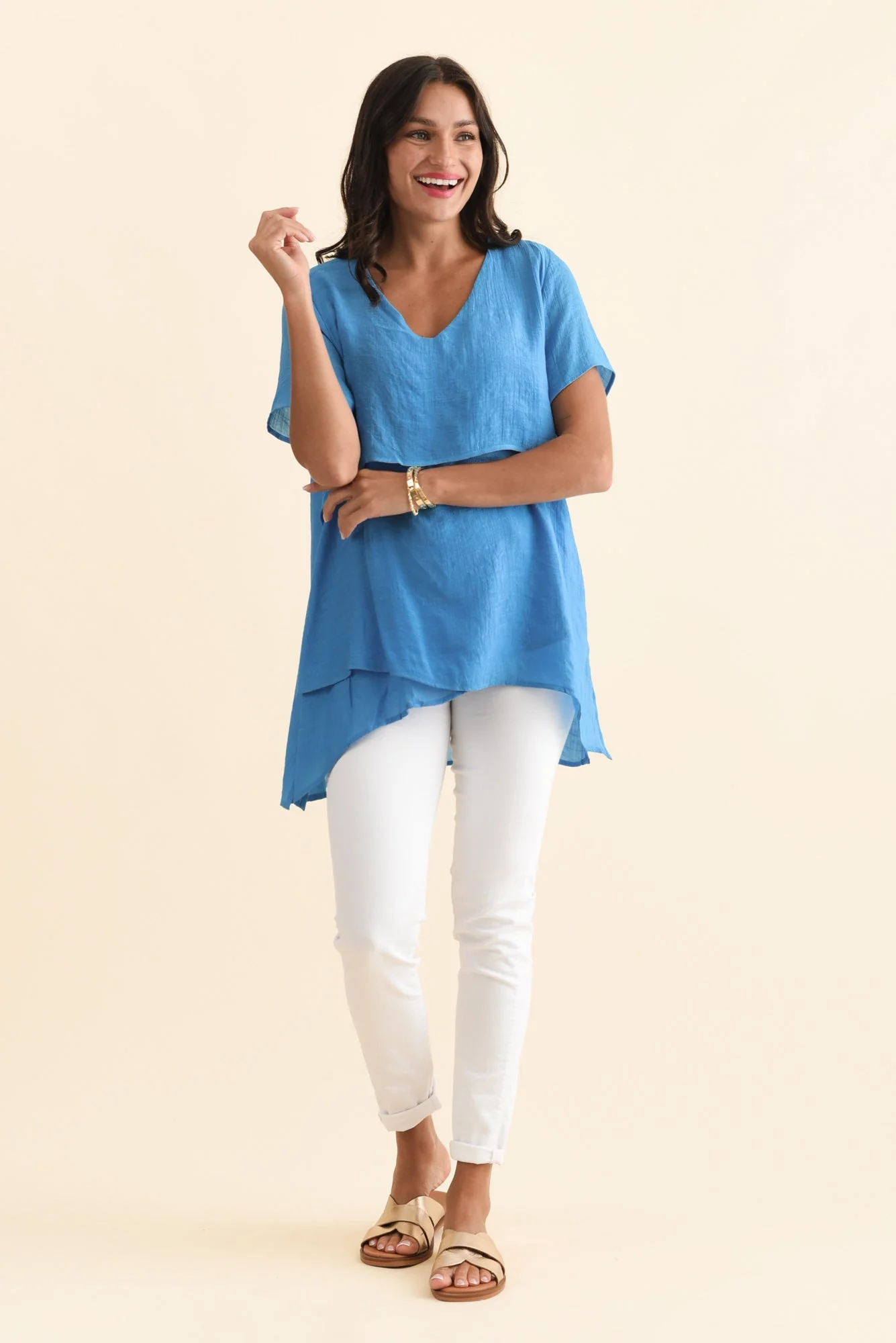 Alvina Azure Blue Layered Tunic Top - Image 6