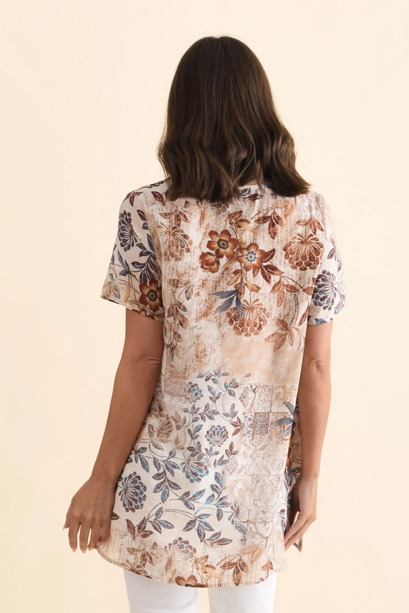 Alvina Mocha Garden Layered Tunic Top - Image 4