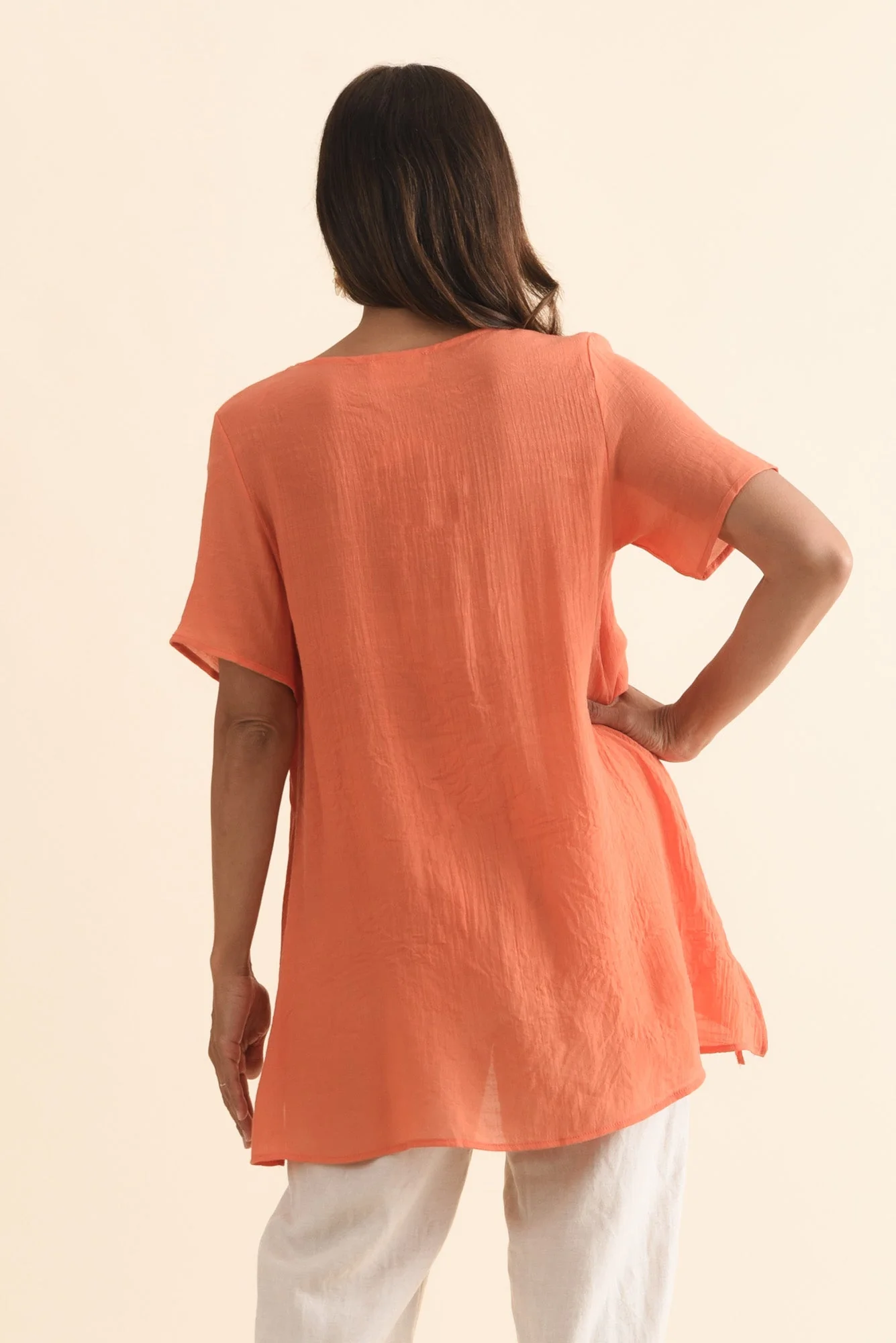 Alvina Orange Layered Tunic Top - Image 4