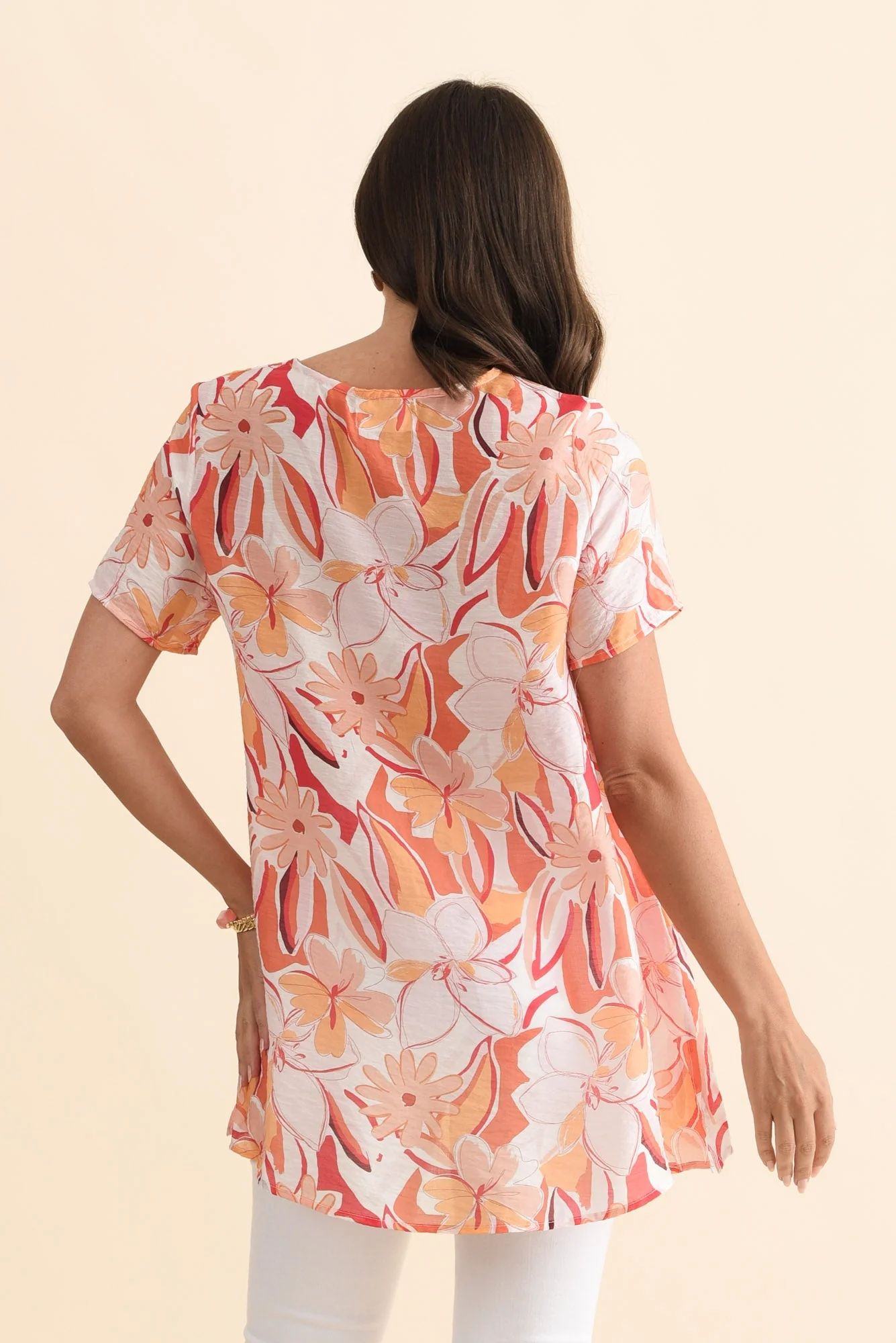Alvina Pink Blossom Layered Tunic Top - Image 4