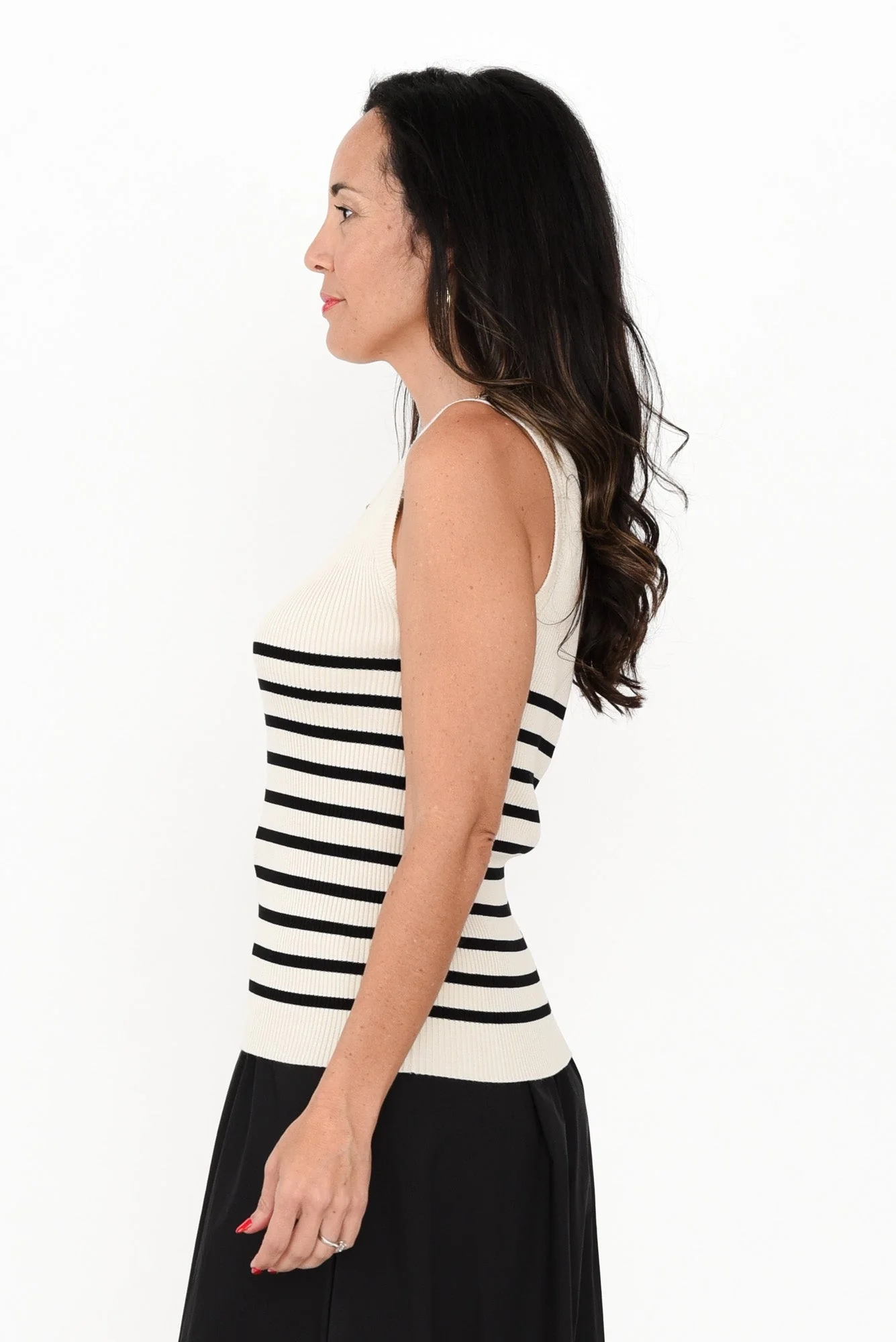 Amba Black Stripe Ribbed Tank - Image 4