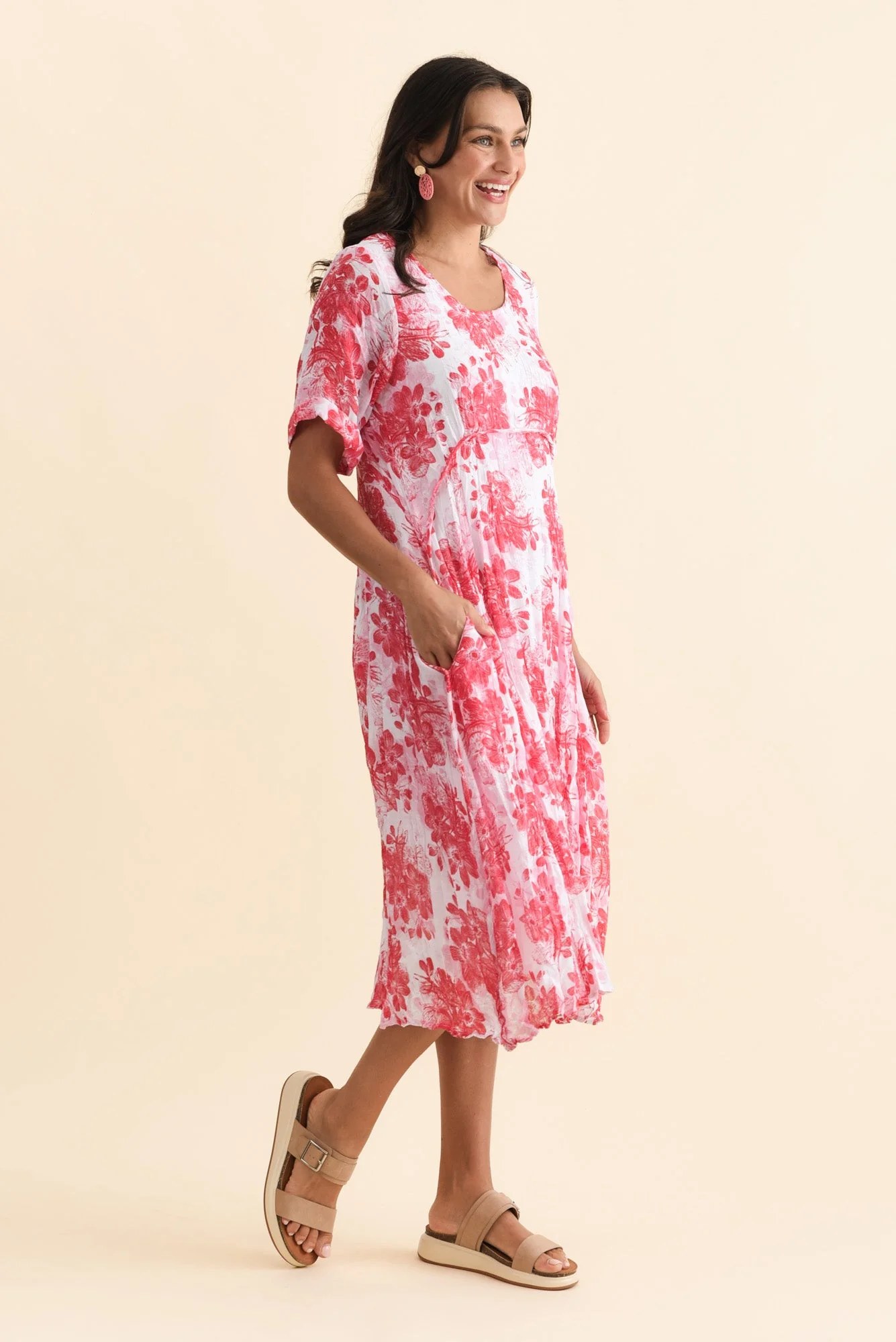 Amberley Red Garden Cotton Blend Dress - Image 3