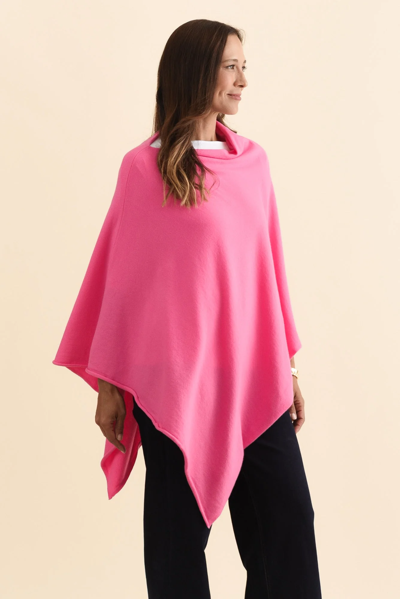 Amy Fuchsia Wool Blend Poncho - Image 3