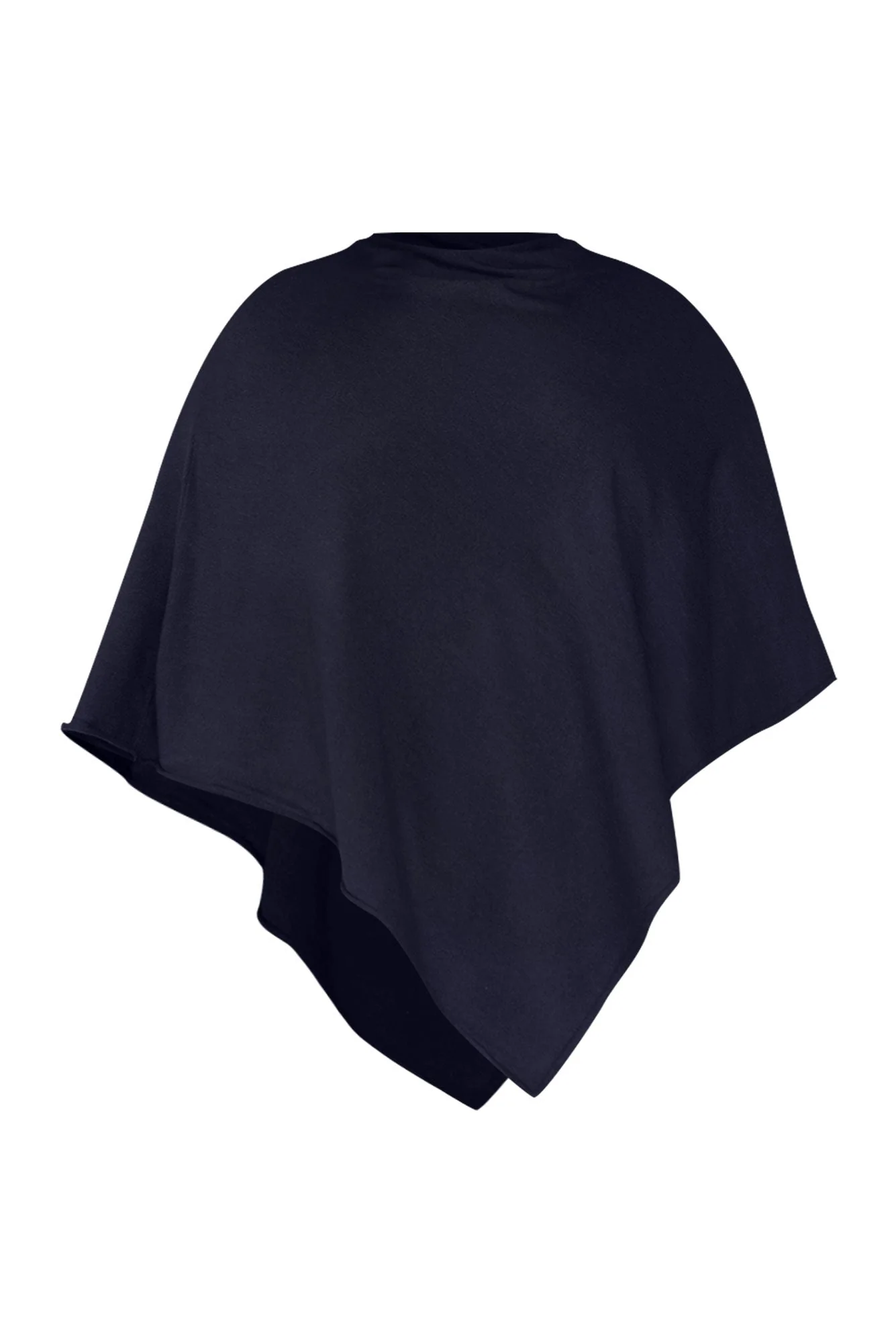 Amy Midnight Blue Wool Blend Poncho - Image 6