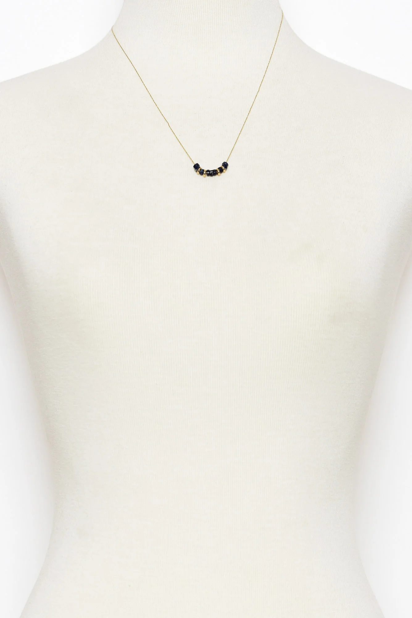 Angelina Navy Beaded Necklace - Image 3