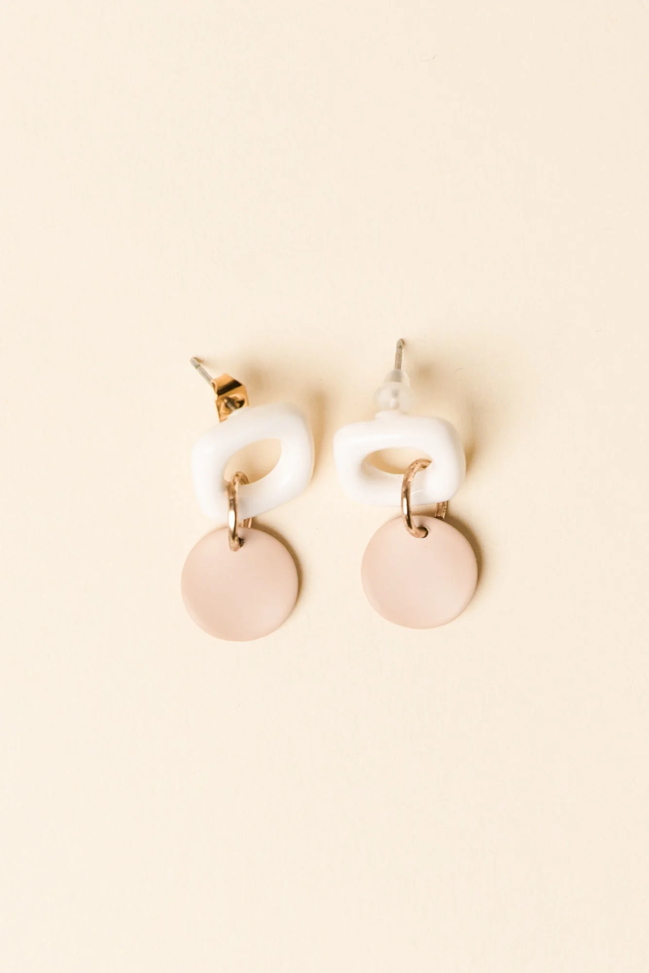 Angie White Drop Earrings