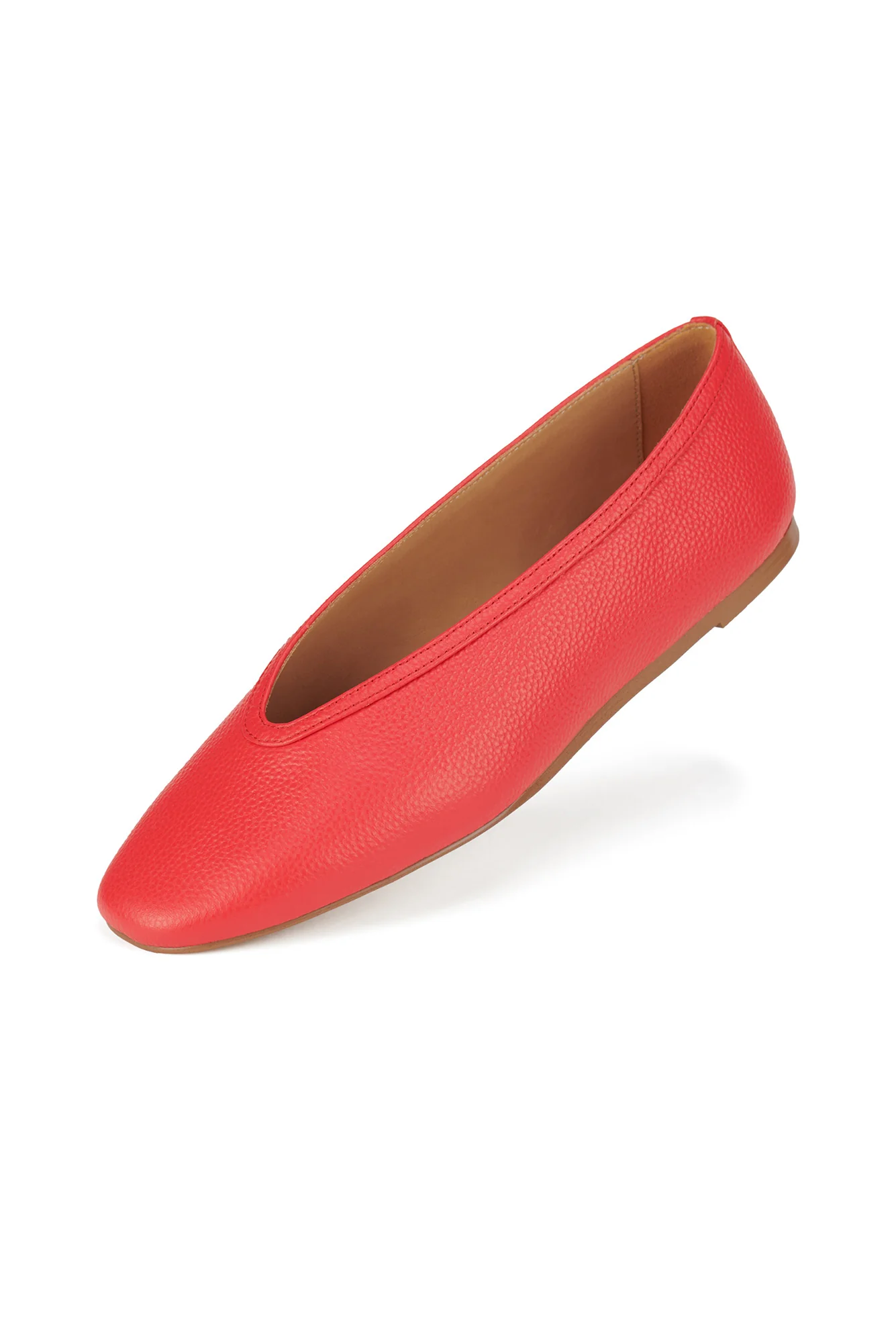Anita Red Leather Ballet Flat - Image 3