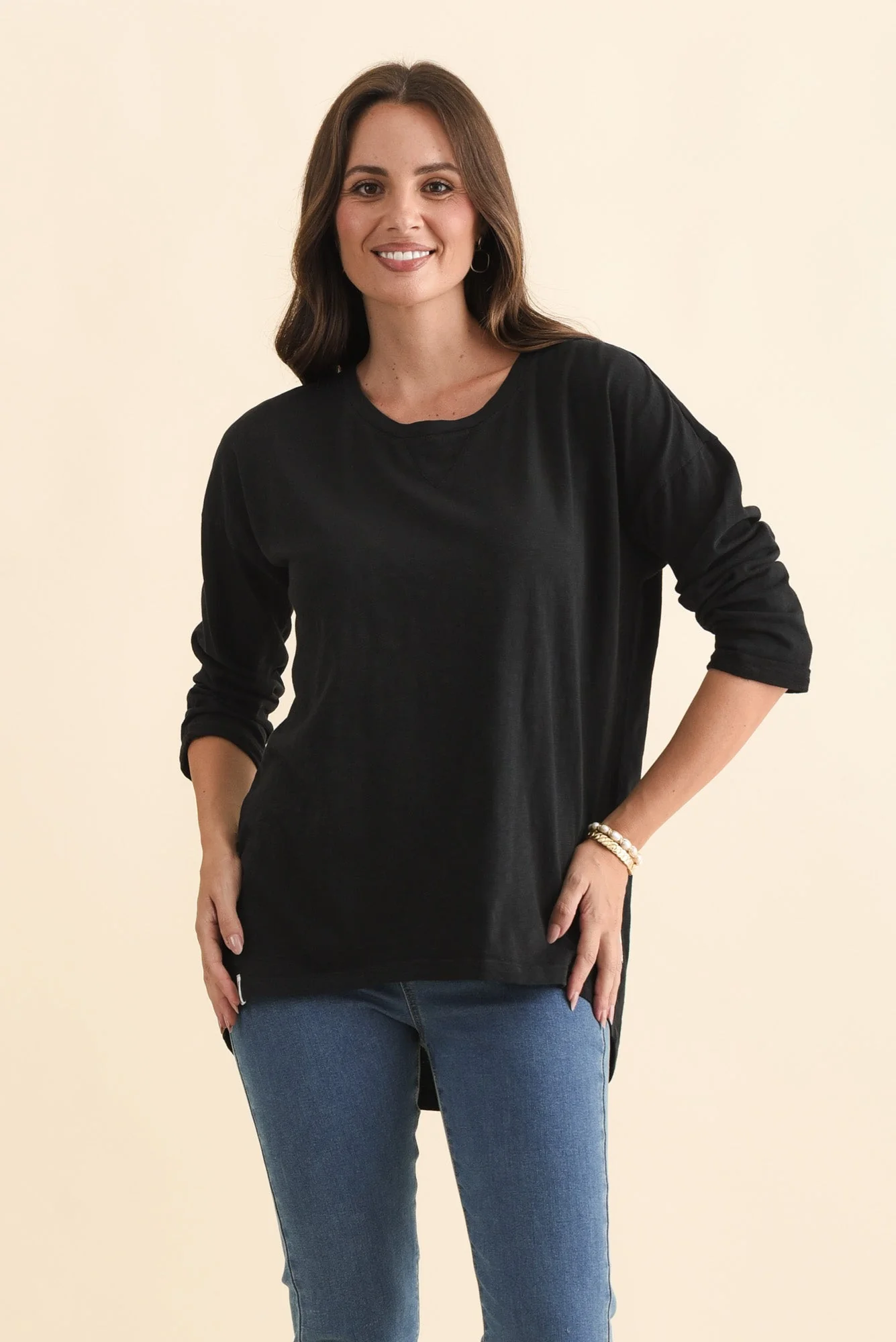 Annie Black Cotton Top