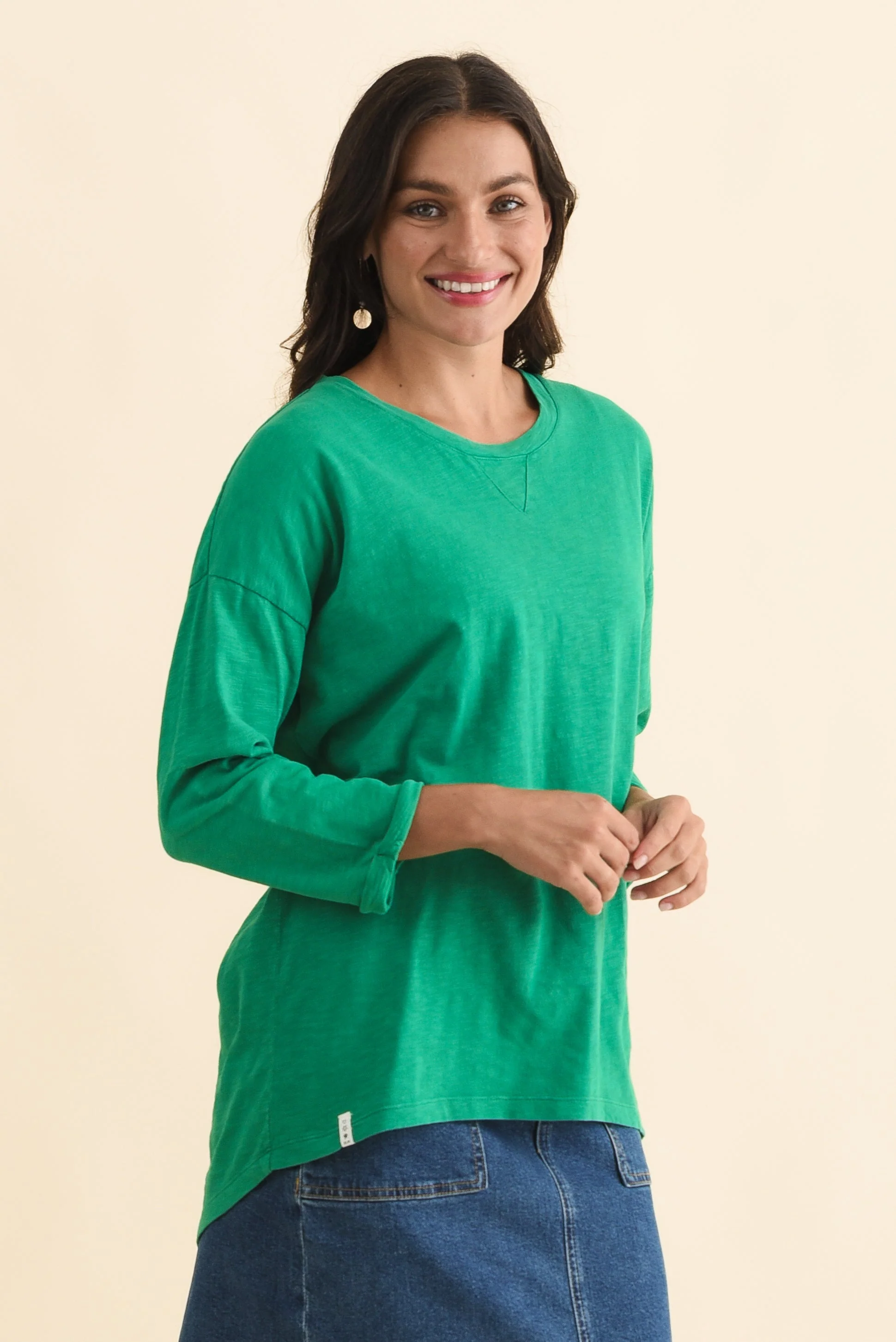 Annie Forest Green Cotton Top - Image 3