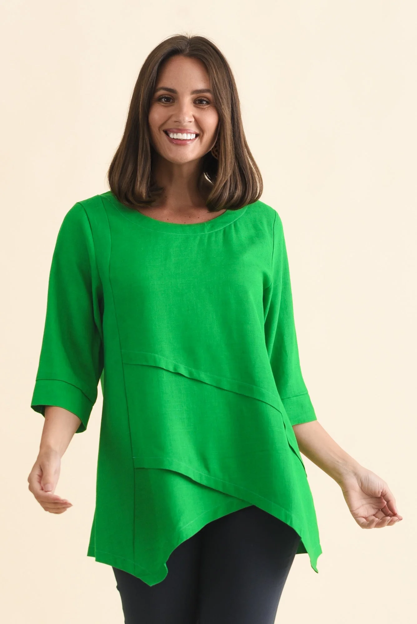 Anya Light Green Linen Cotton Top