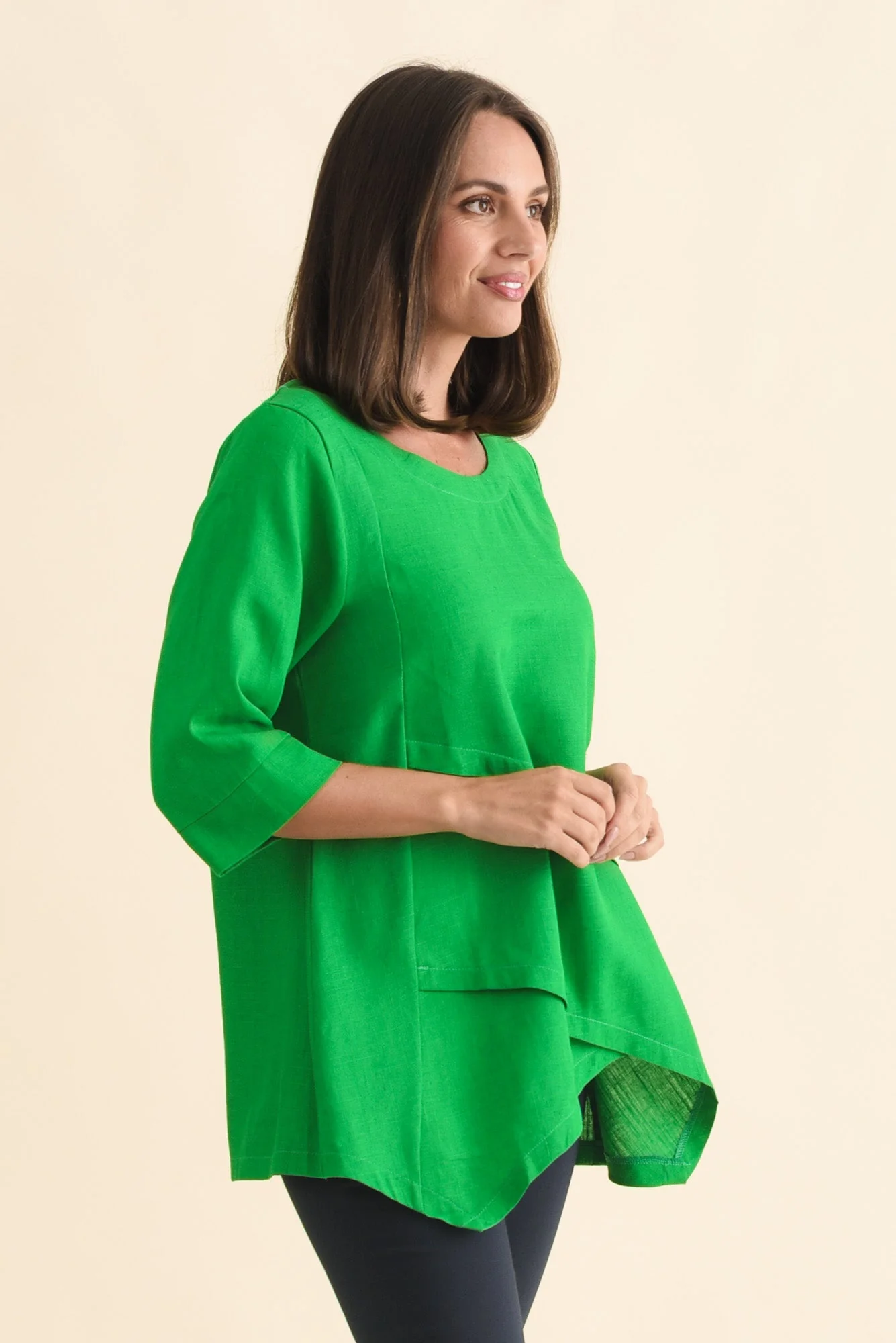 Anya Light Green Linen Cotton Top - Image 3