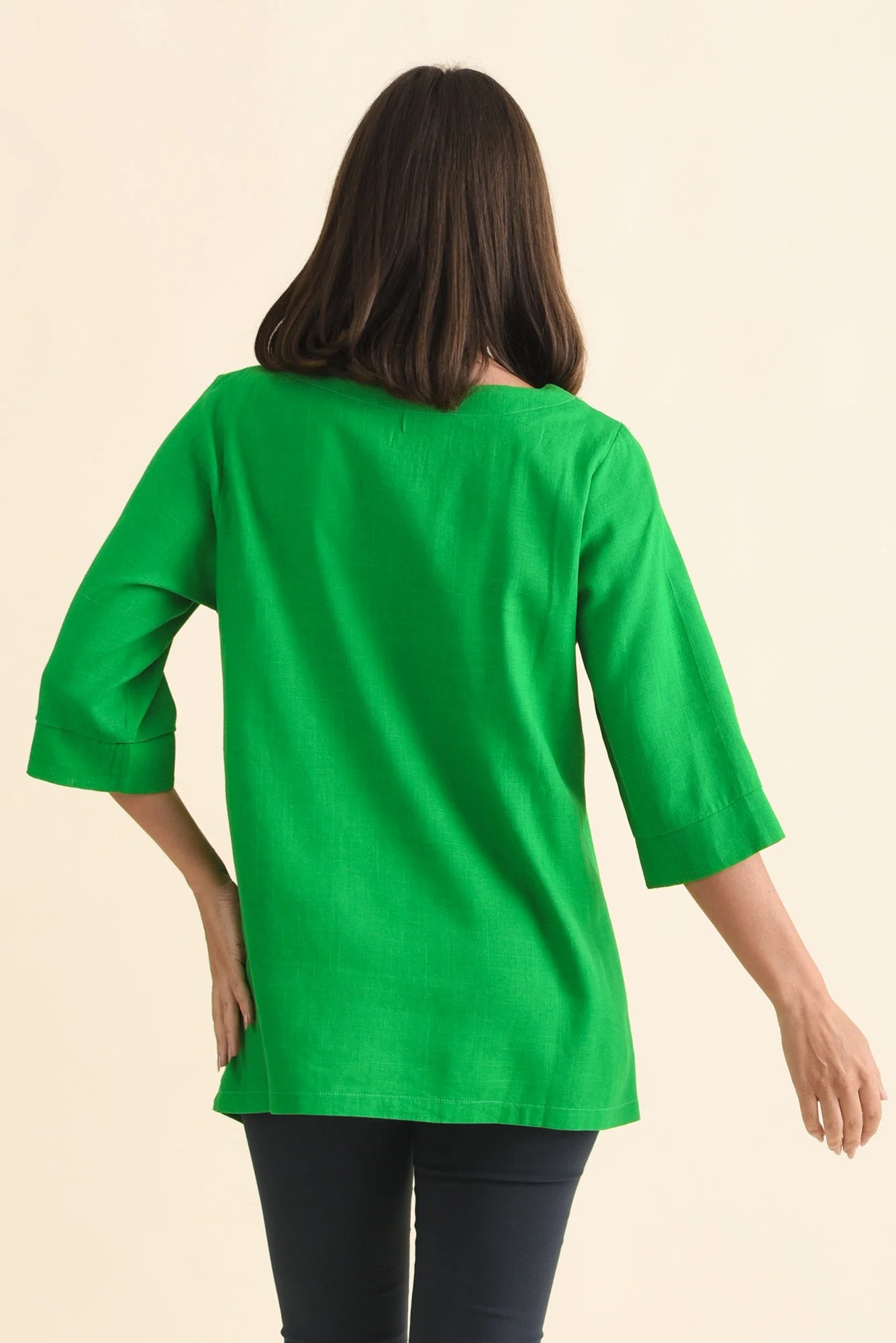 Anya Light Green Linen Cotton Top - Image 4