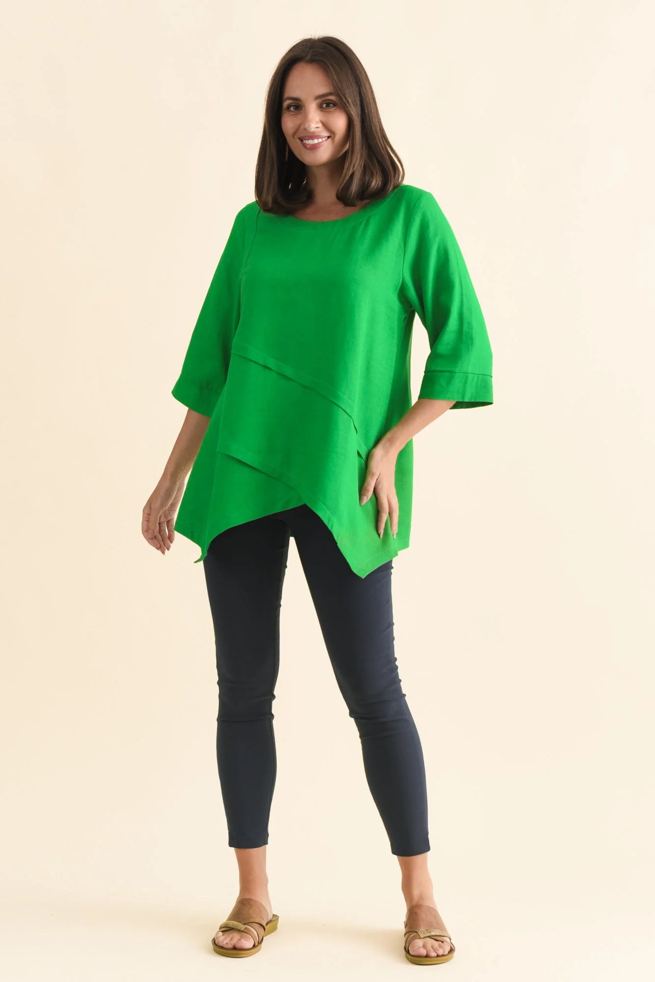 Anya Light Green Linen Cotton Top - Image 6