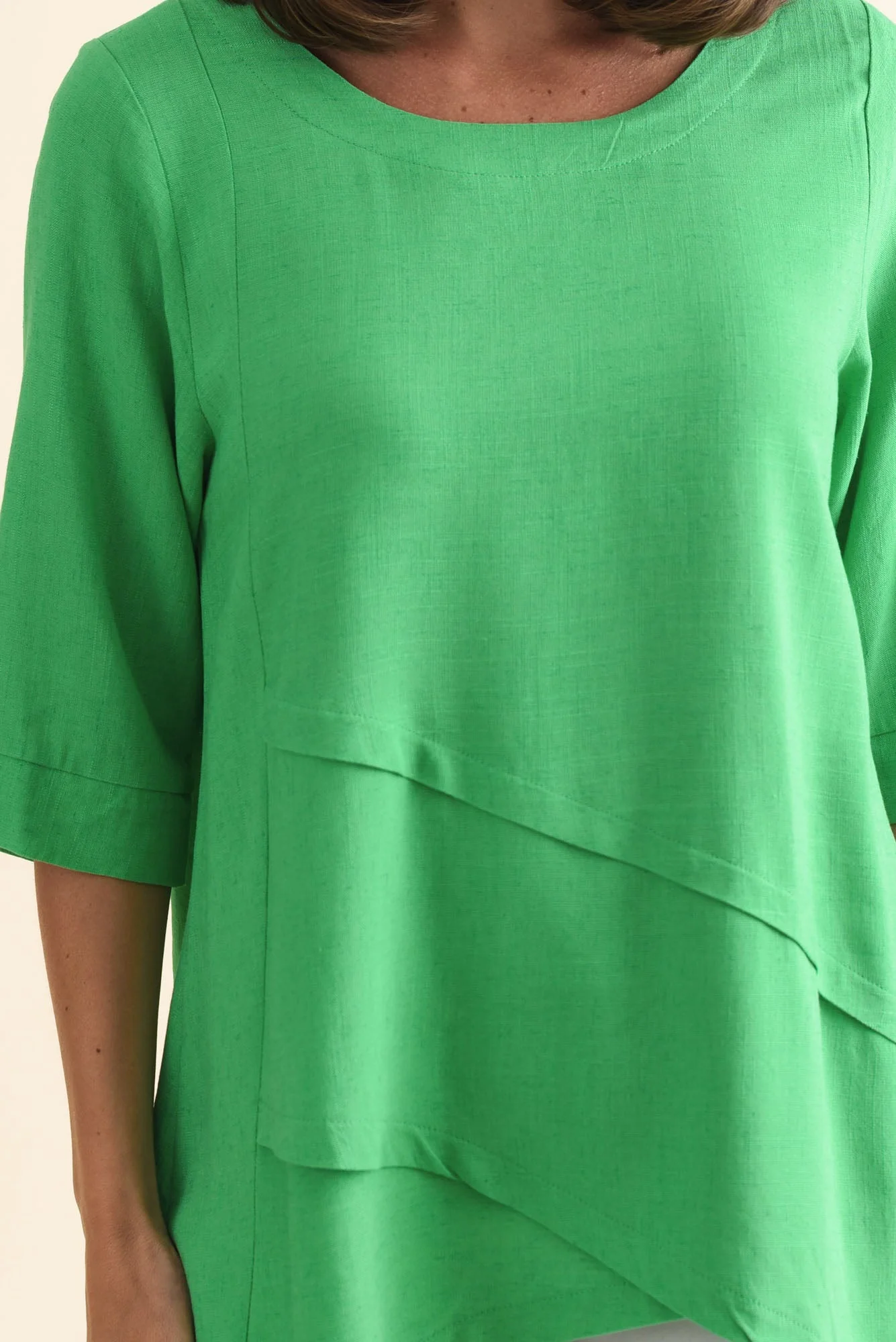 Anya Lime Green Linen Cotton Top - Image 5