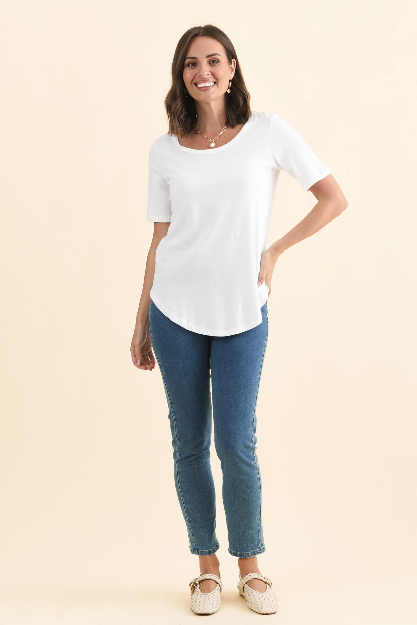 Ariana White Cotton Tee - Image 6