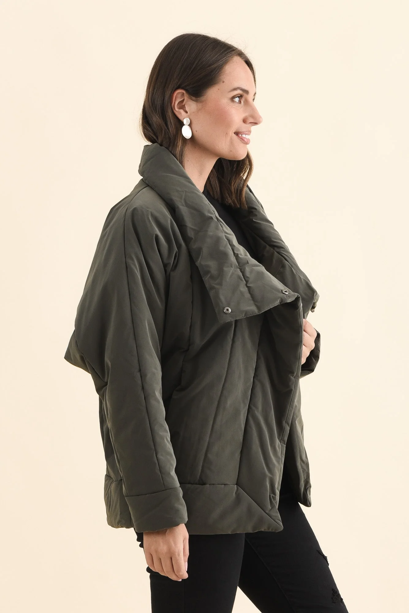 Arica Charcoal Wrap Puffer Jacket - Image 3