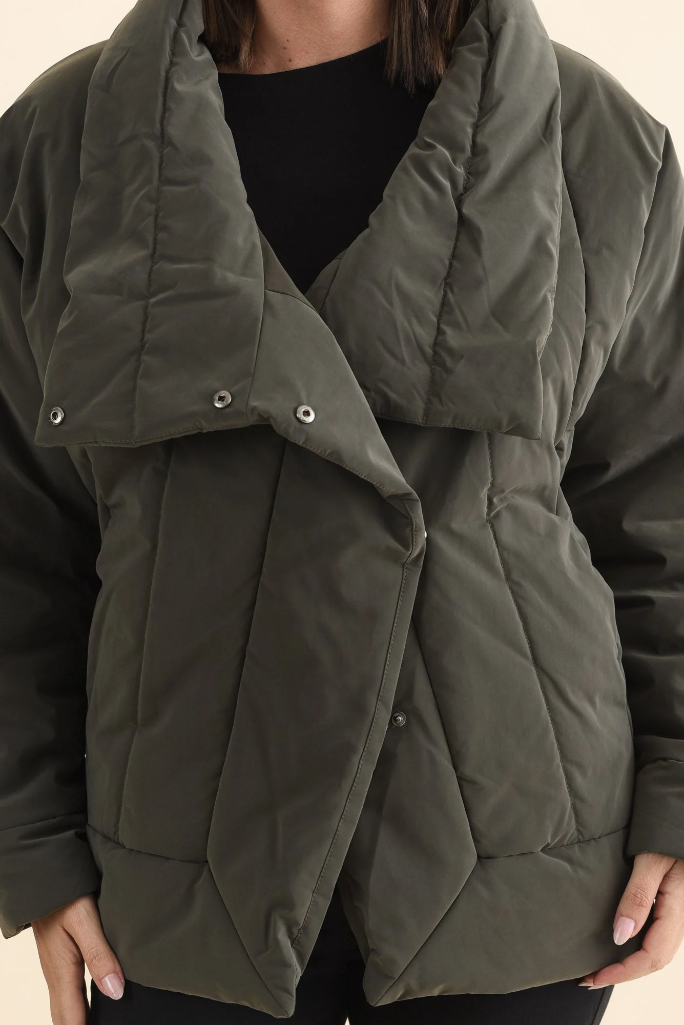 Arica Charcoal Wrap Puffer Jacket - Image 5