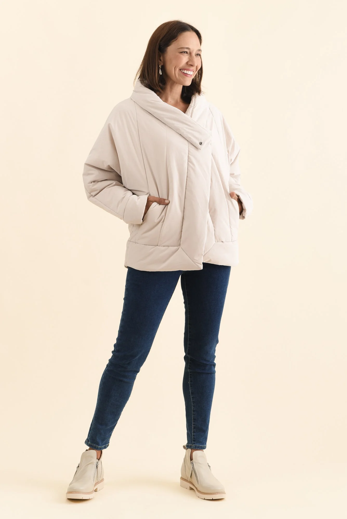 Arica Cream Wrap Puffer Jacket - Image 3