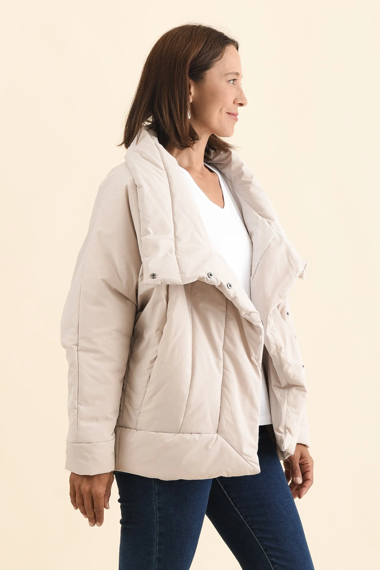 Arica Cream Wrap Puffer Jacket - Image 4