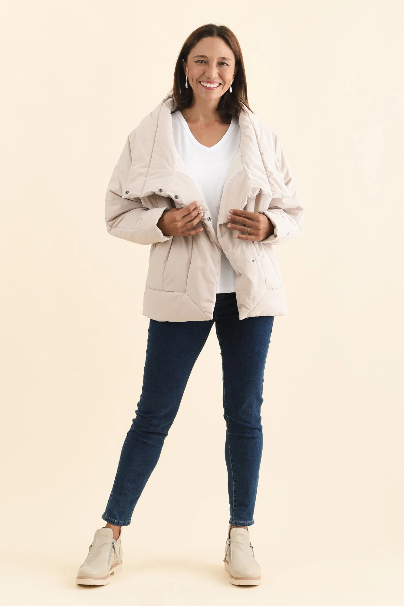 Arica Cream Wrap Puffer Jacket - Image 7