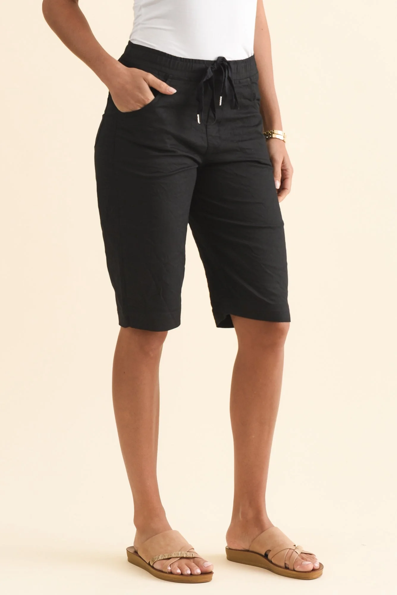 Asha Black Travel Shorts - Image 4