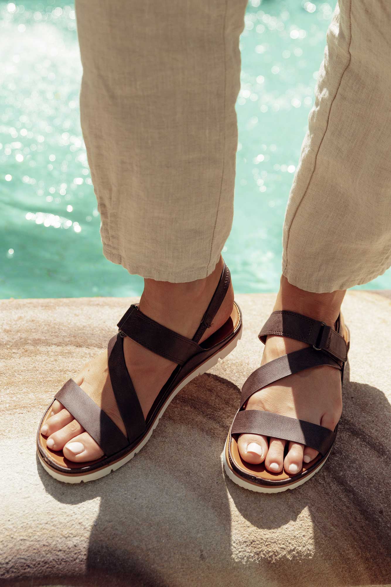 Ashli Mocha Strappy Sandal - Image 2