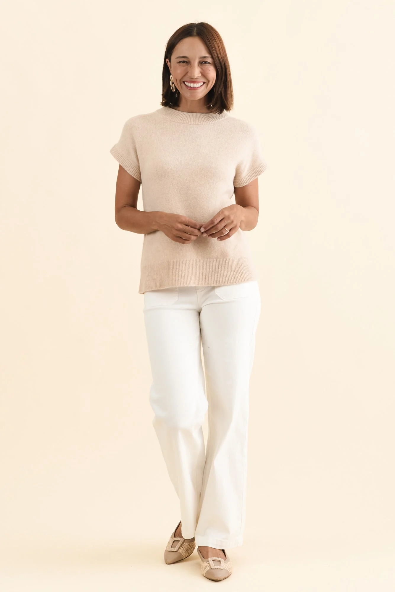 Astor Cream Yak Wool Knit Top - Image 6