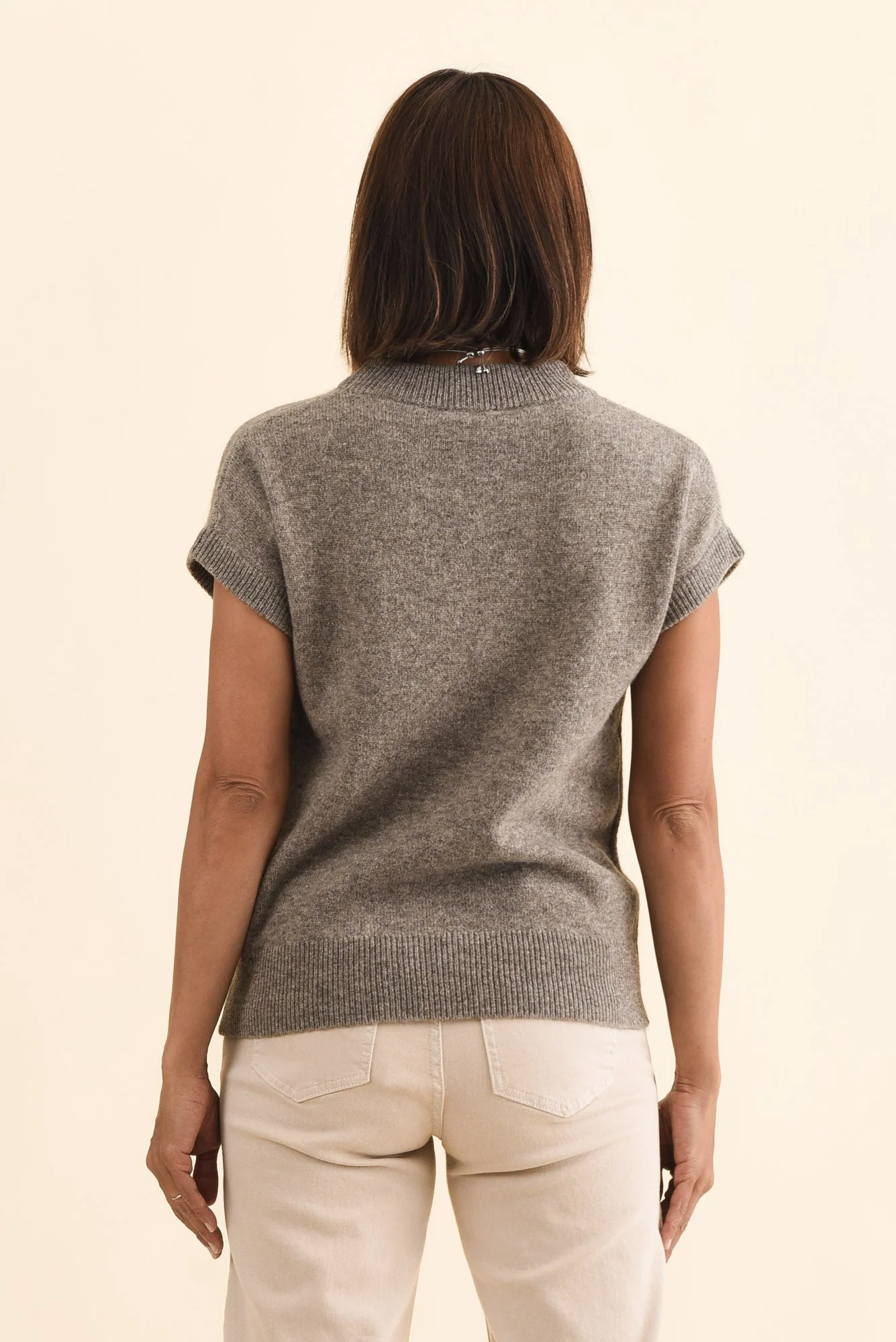 Astor Grey Yak Wool Knit Top - Image 4