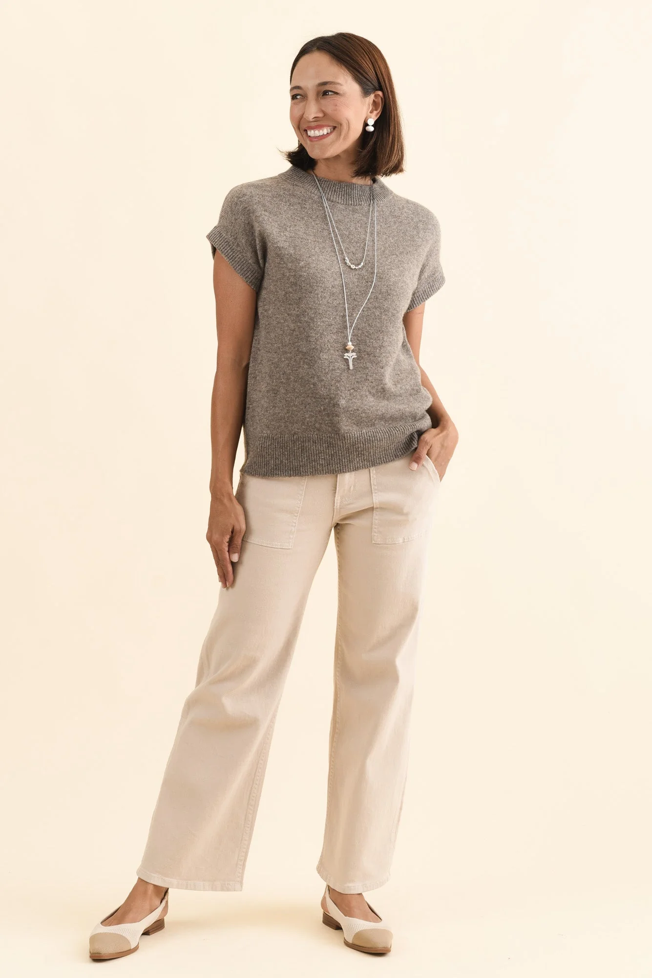 Astor Grey Yak Wool Knit Top - Image 6