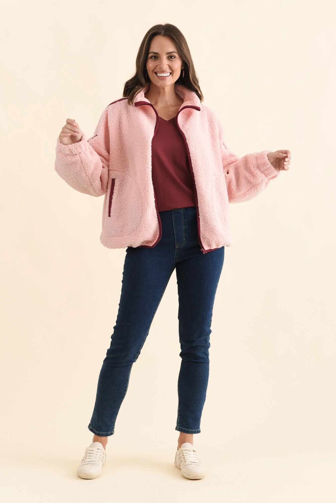 Aubrey Pink Fleece Jacket - Image 6
