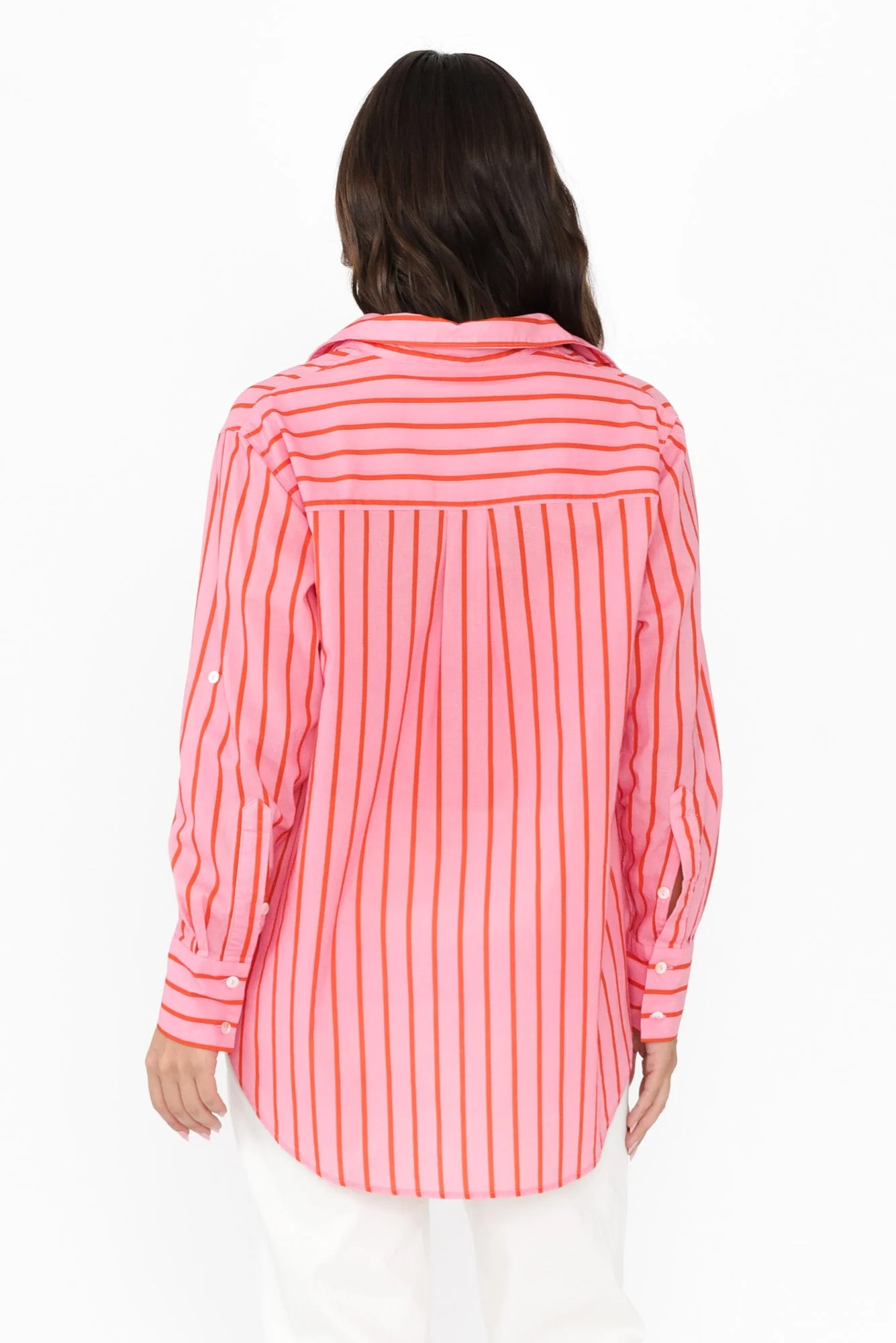 Austen Pink Stripe Cotton Shirt - Image 4
