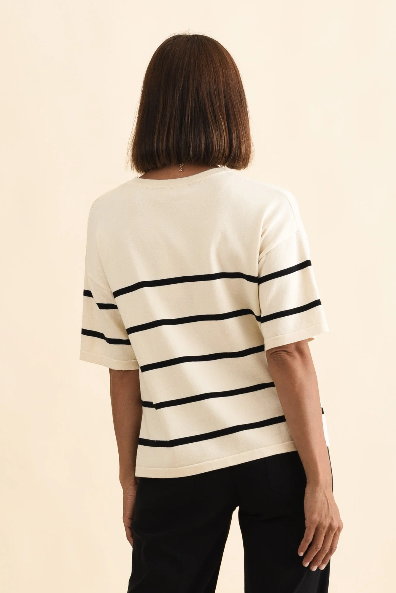 Bailey Cream Stripe Boxy Sweat - Image 4