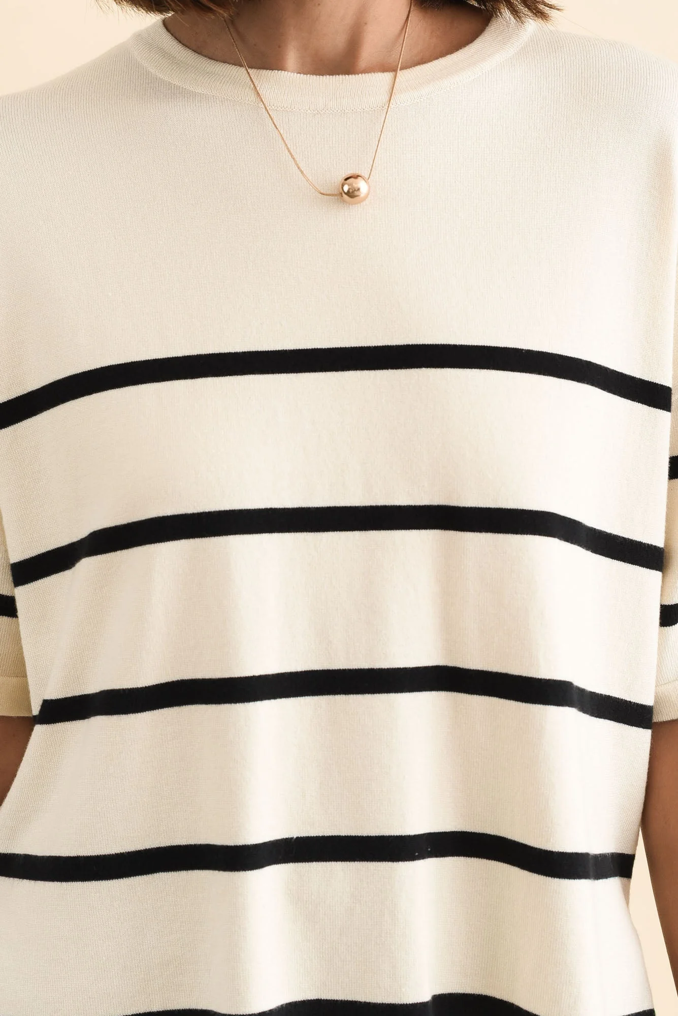 Bailey Cream Stripe Boxy Sweat - Image 5