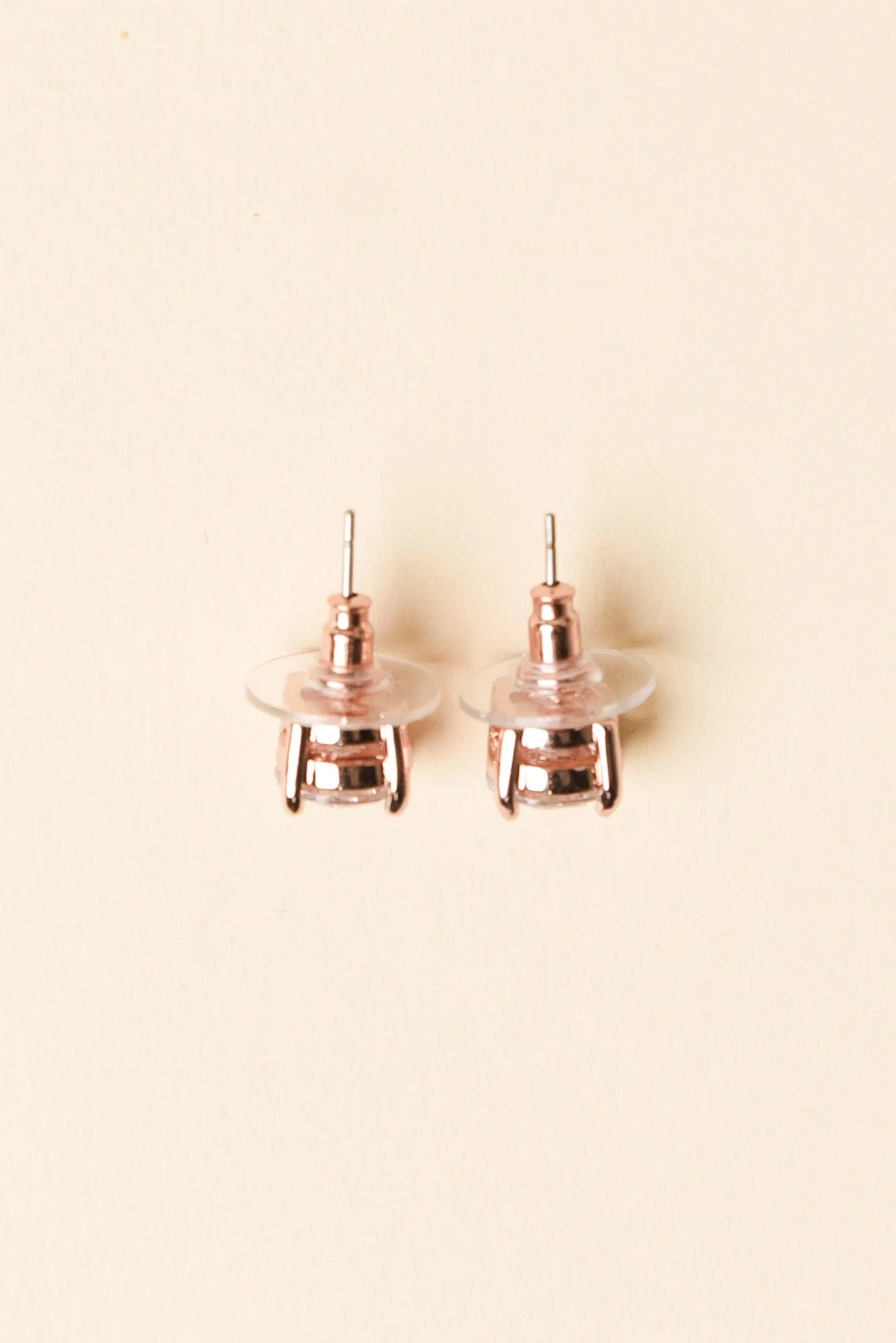 Ballet Rose Gold Diamante Stud Earrings - Image 3