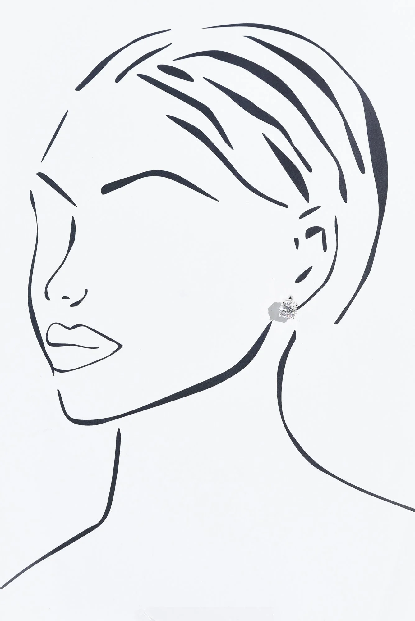 Ballet Silver Diamante Stud Earrings - Image 2
