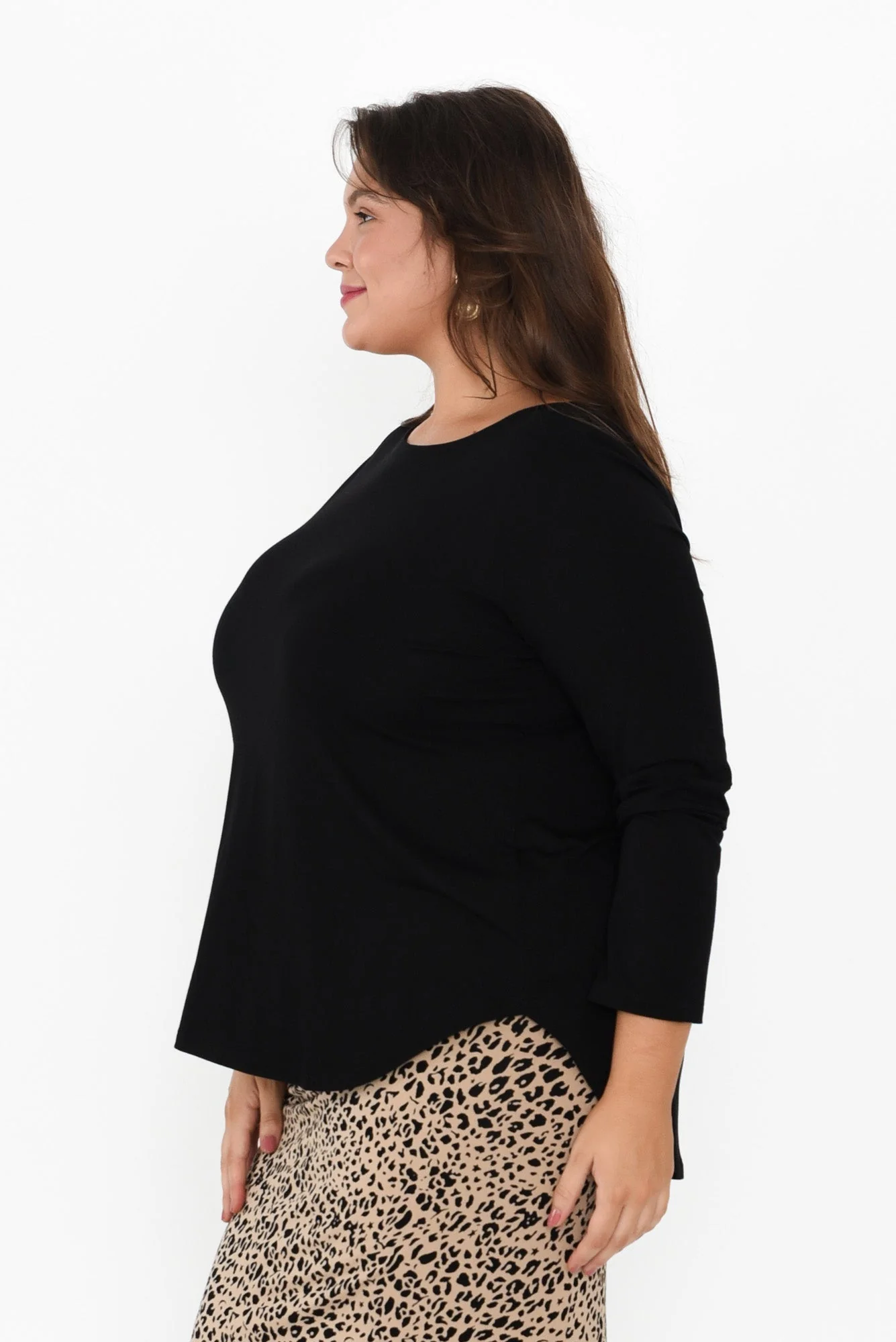 Adele Black Long Sleeve Bamboo Tee - Image 11