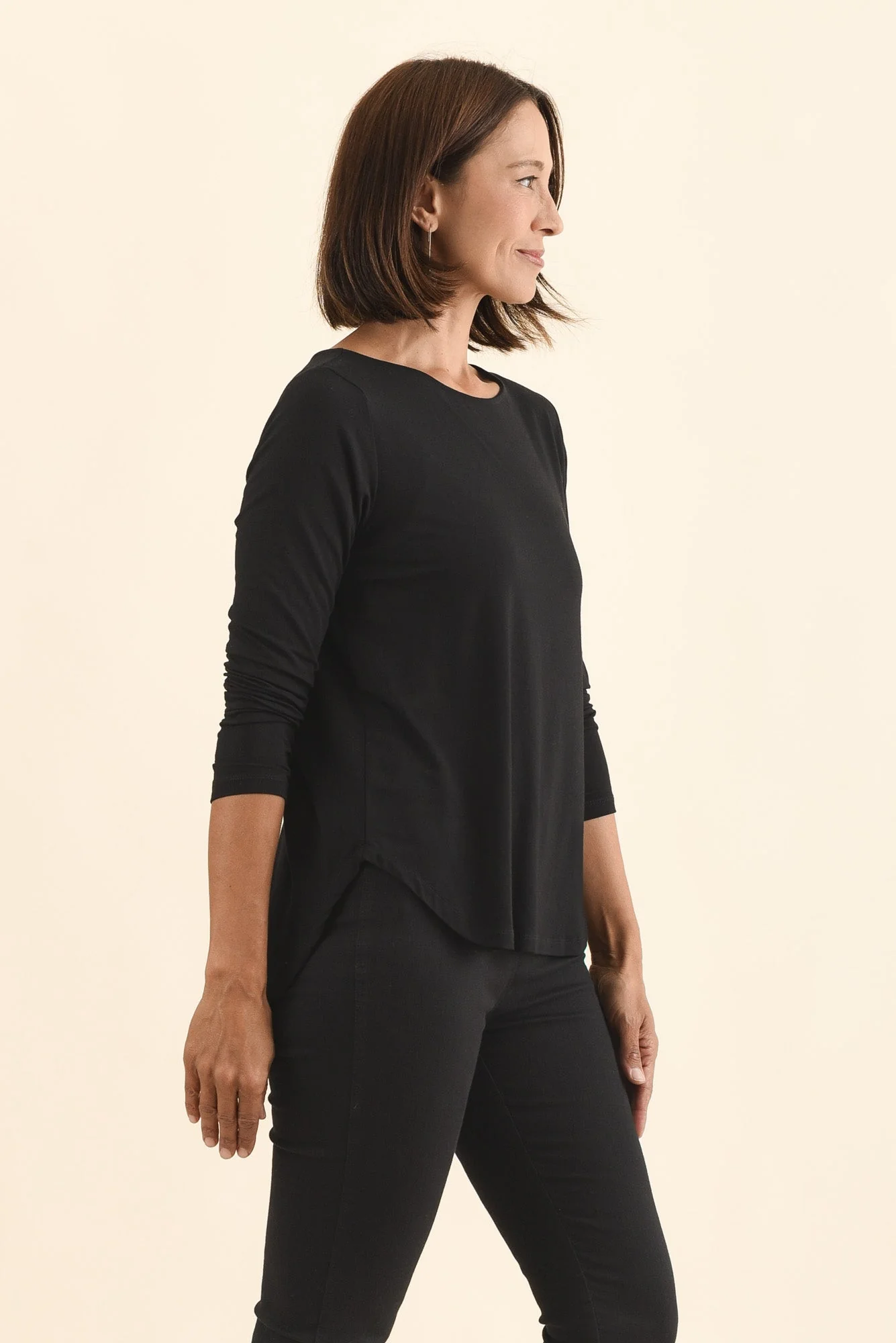 Adele Black Long Sleeve Bamboo Tee - Image 5