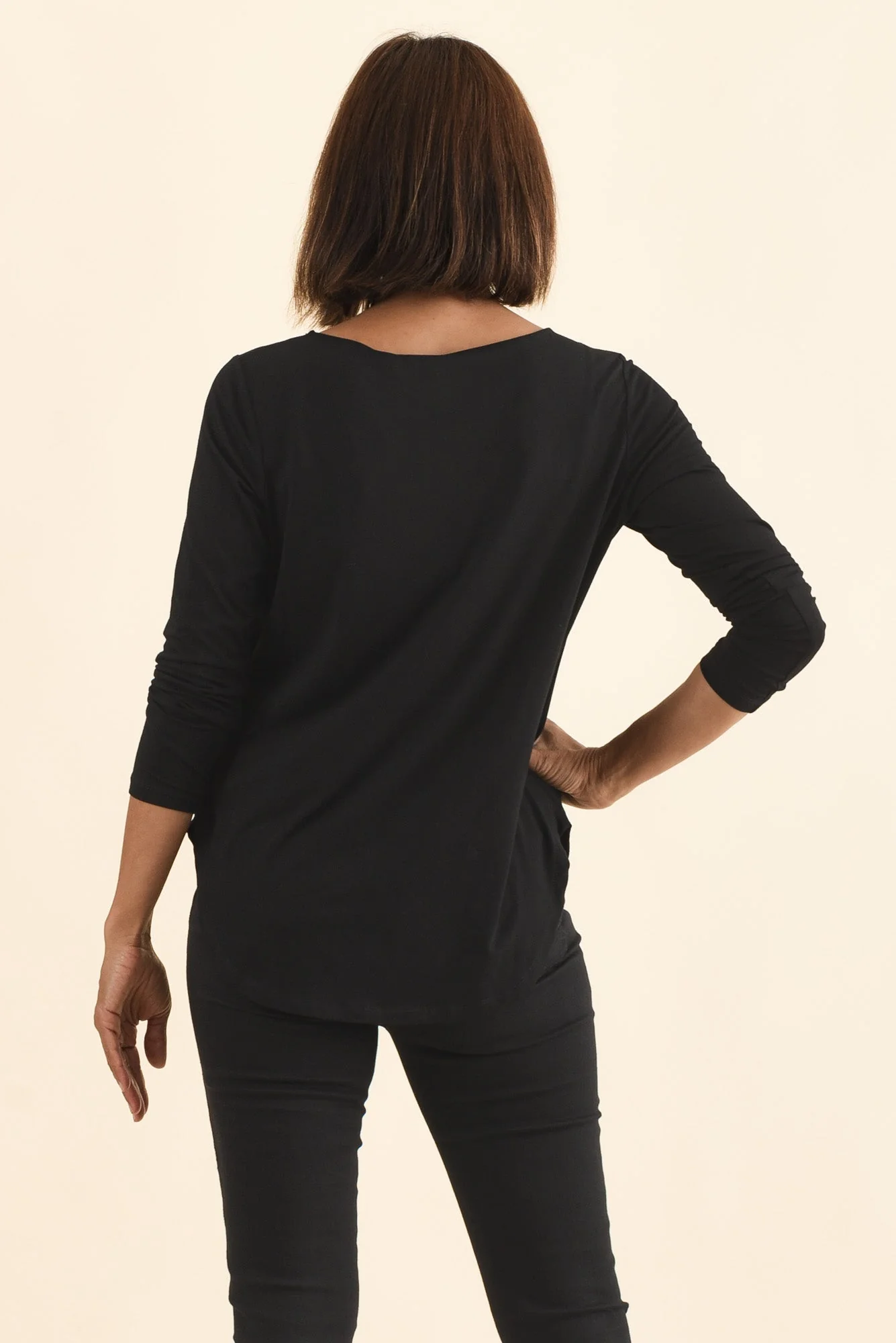 Adele Black Long Sleeve Bamboo Tee - Image 6